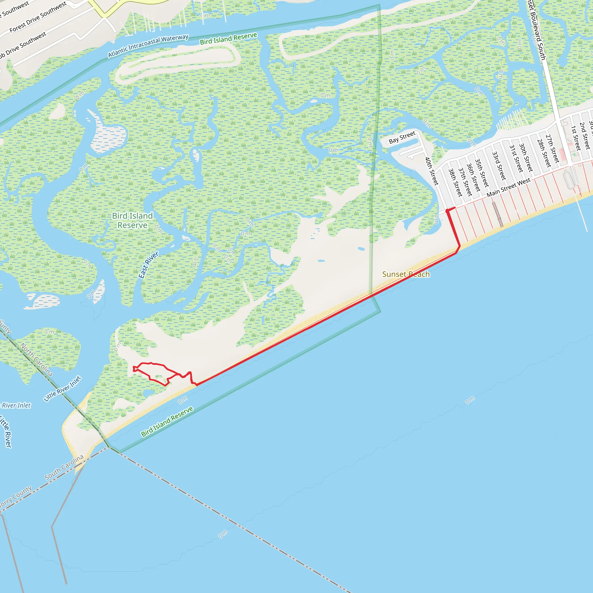 Bird Island Trail Out and Back mobile static map