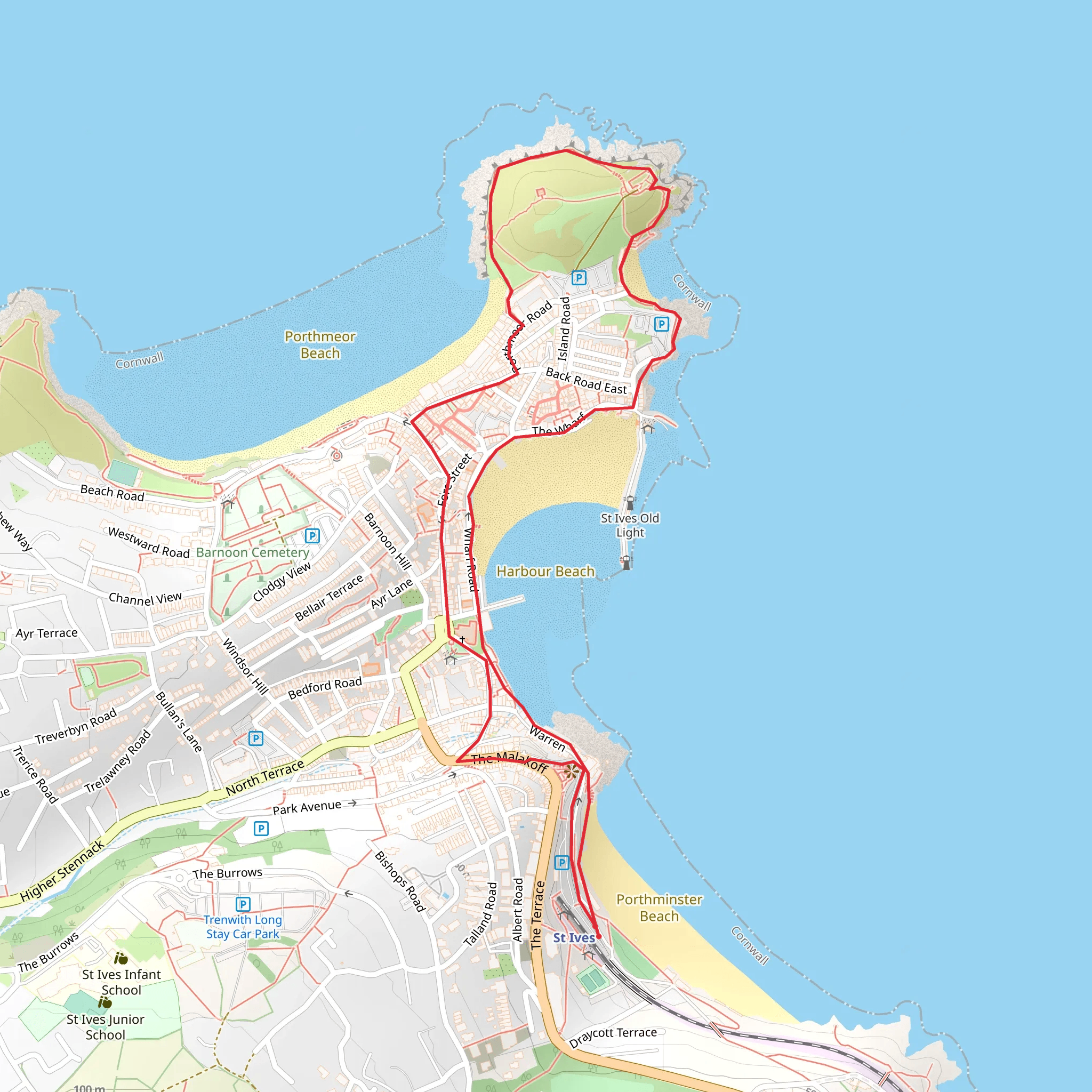 Carbis Bay Hotel - St Ives Town Trail mobile static map