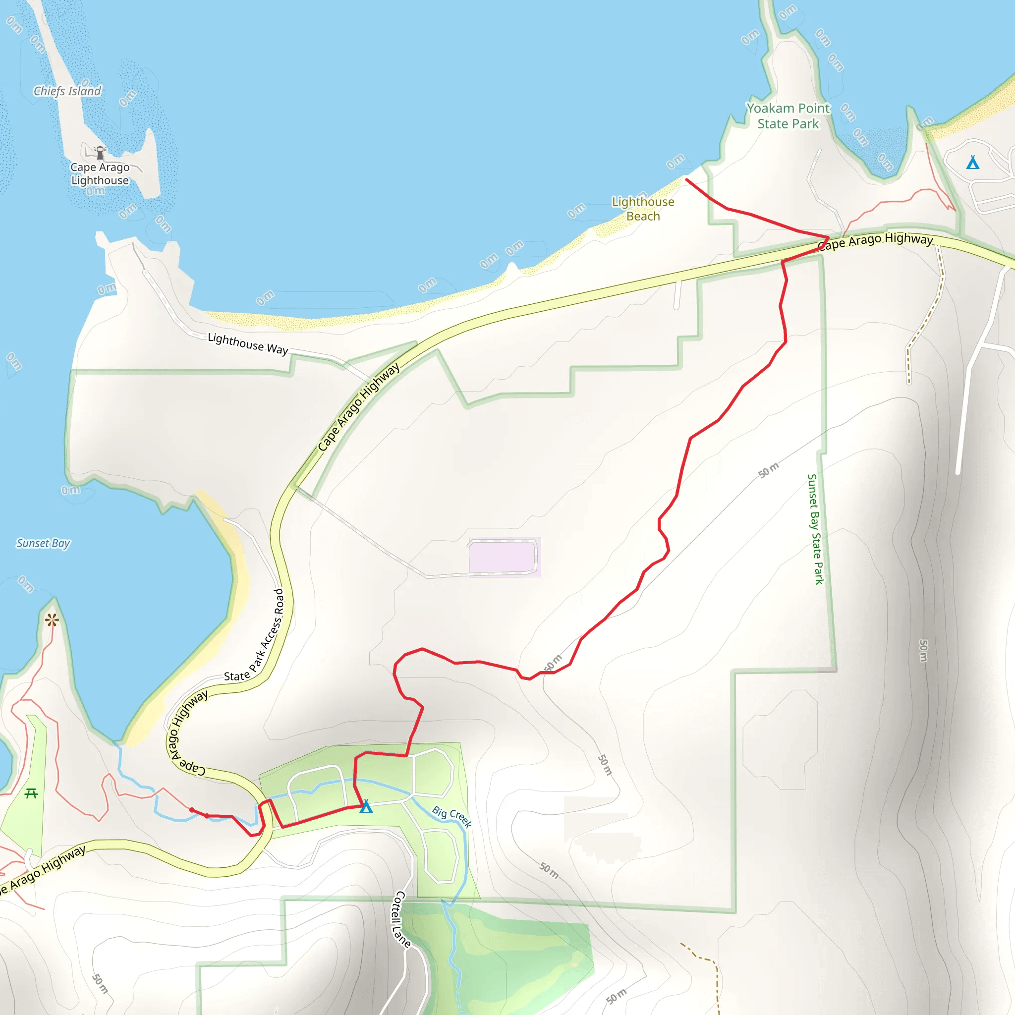 Big Creek and Lighthouse Beach mobile static map
