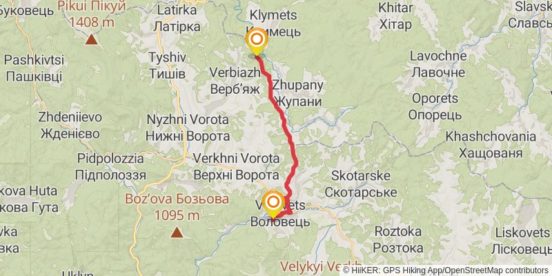 Trans Carpathian Hike stage 47 Map