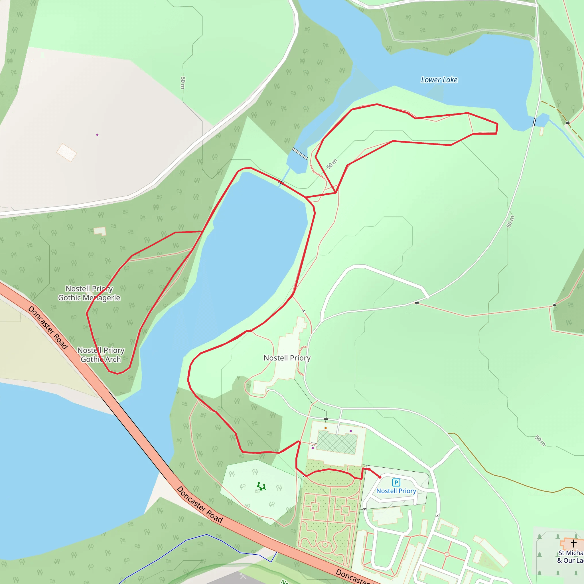 Nostell Menagerie Garden Walk mobile static map
