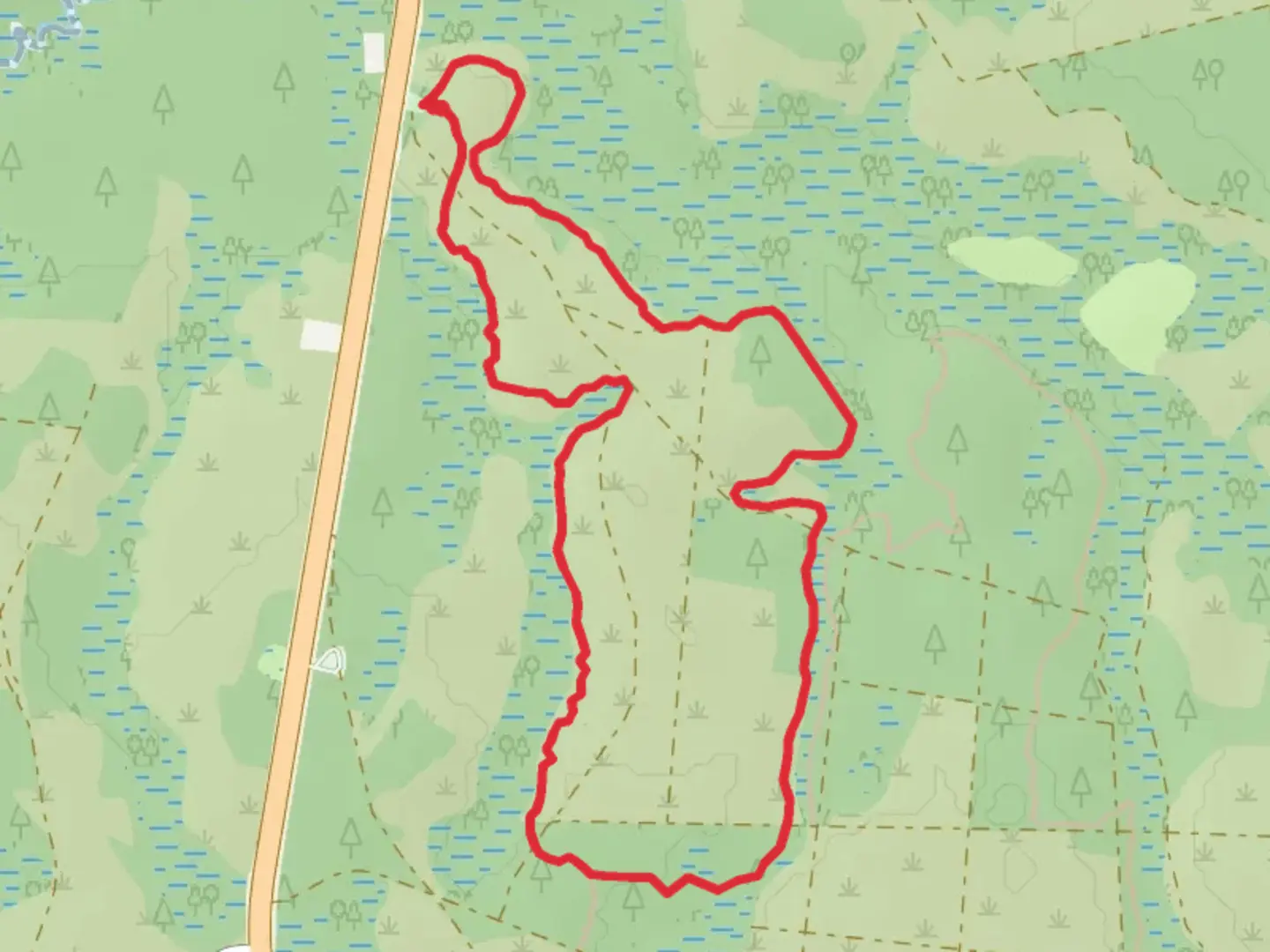 An image depicting the trail Crooked Creek Loop Trail and its surrounding area.