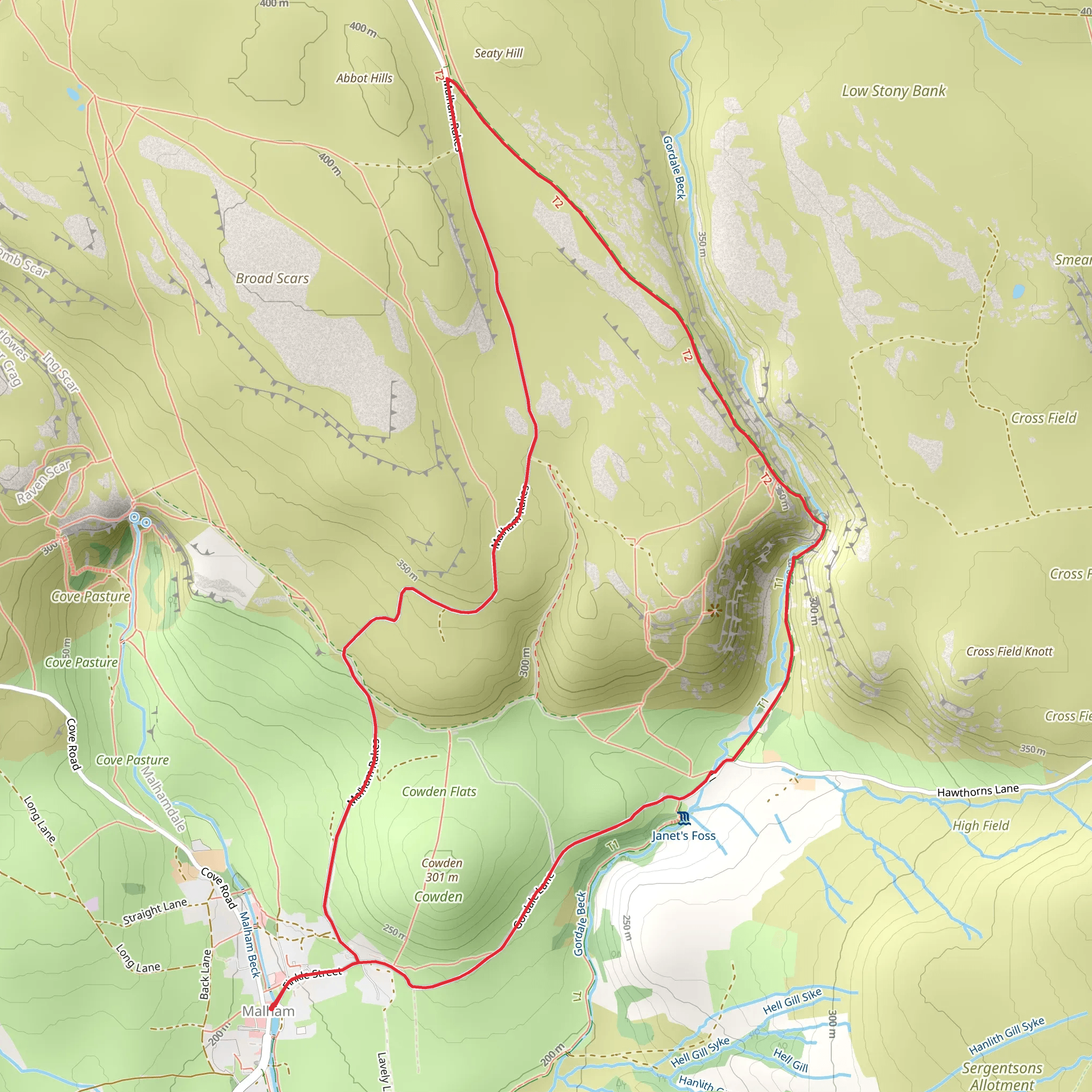 Gordale Scar Loop mobile static map