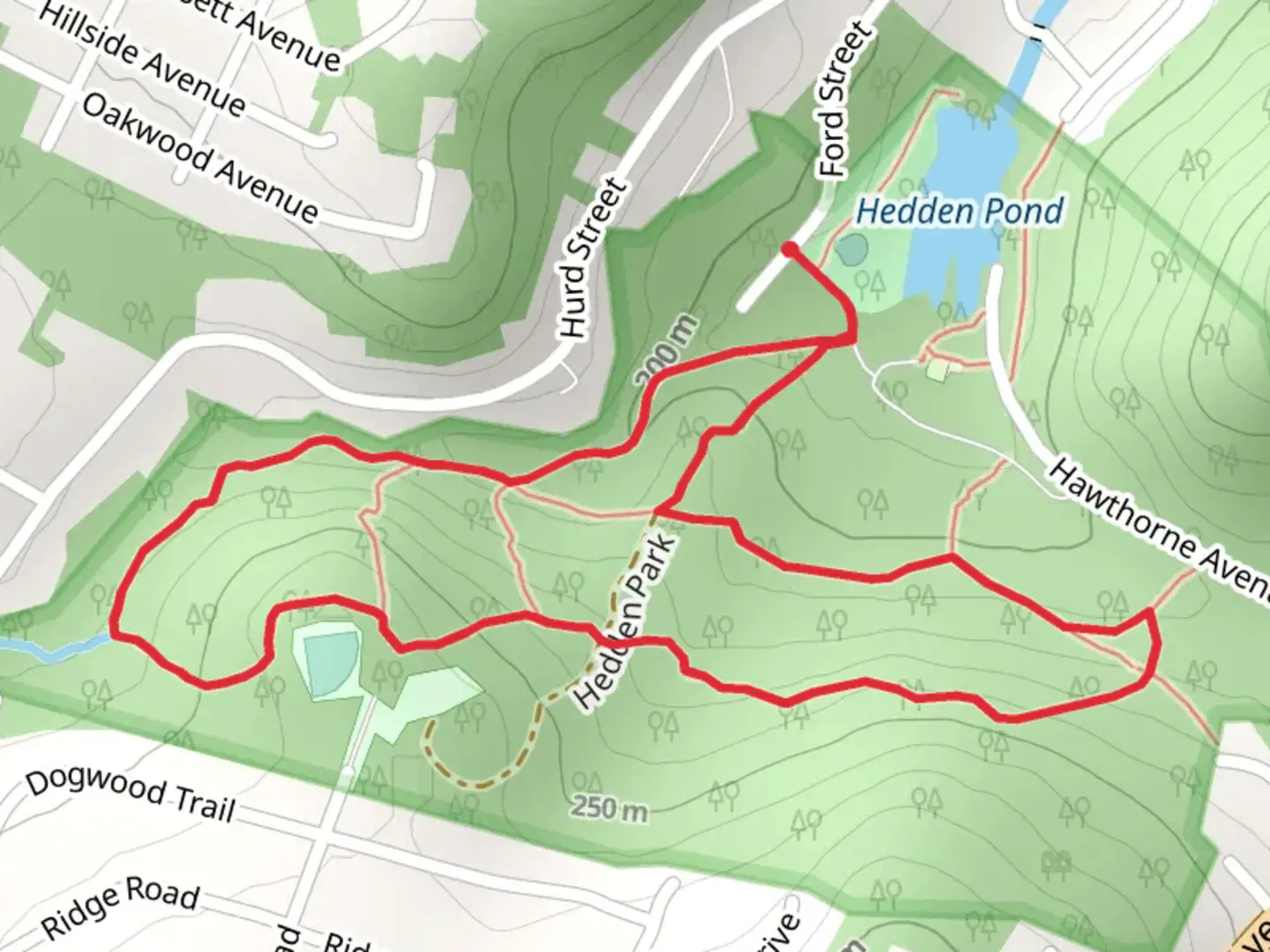 An image depicting the trail Hedden Pond Loop and its surrounding area.