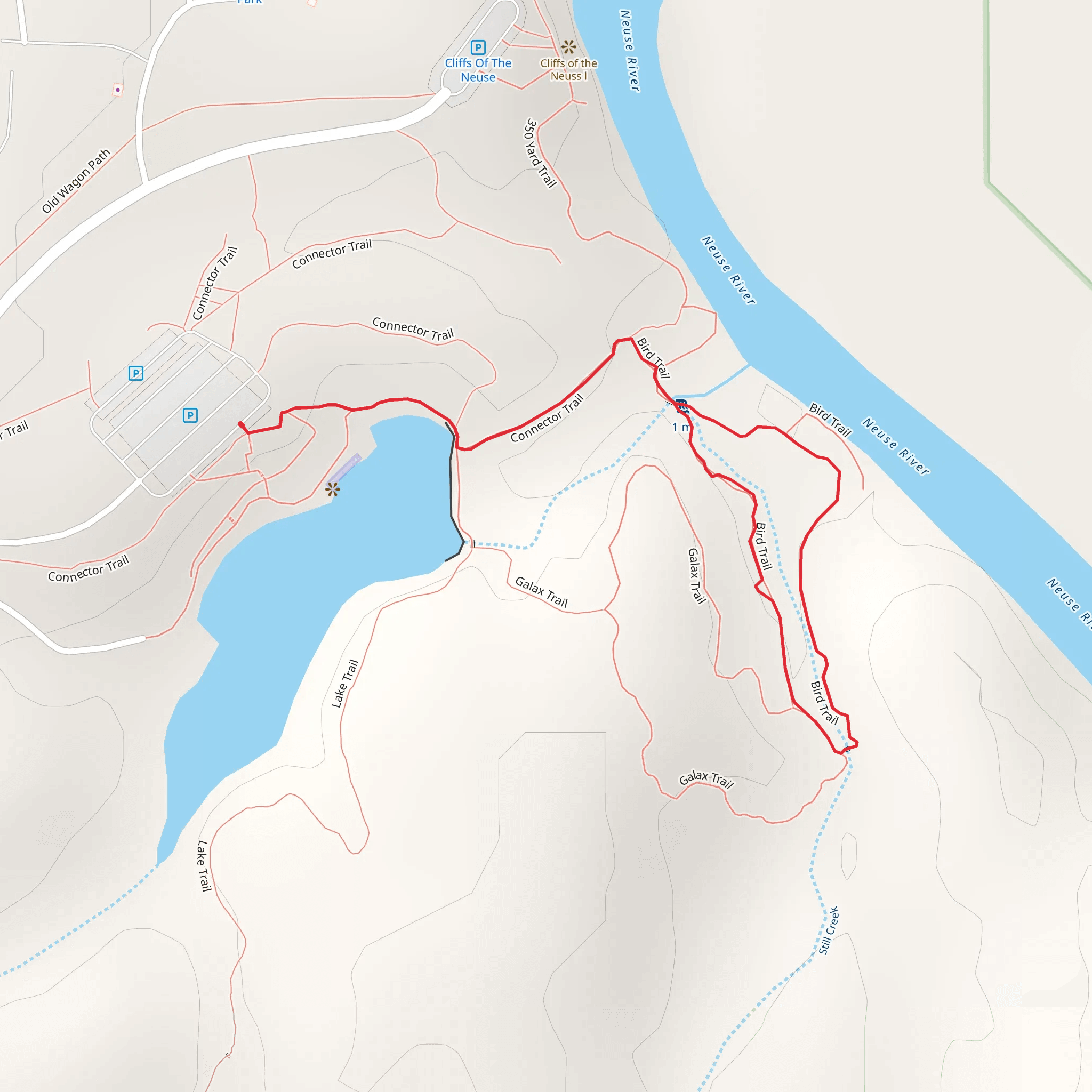 Cliffs Of The Neuse Loop via Neuse River mobile static map