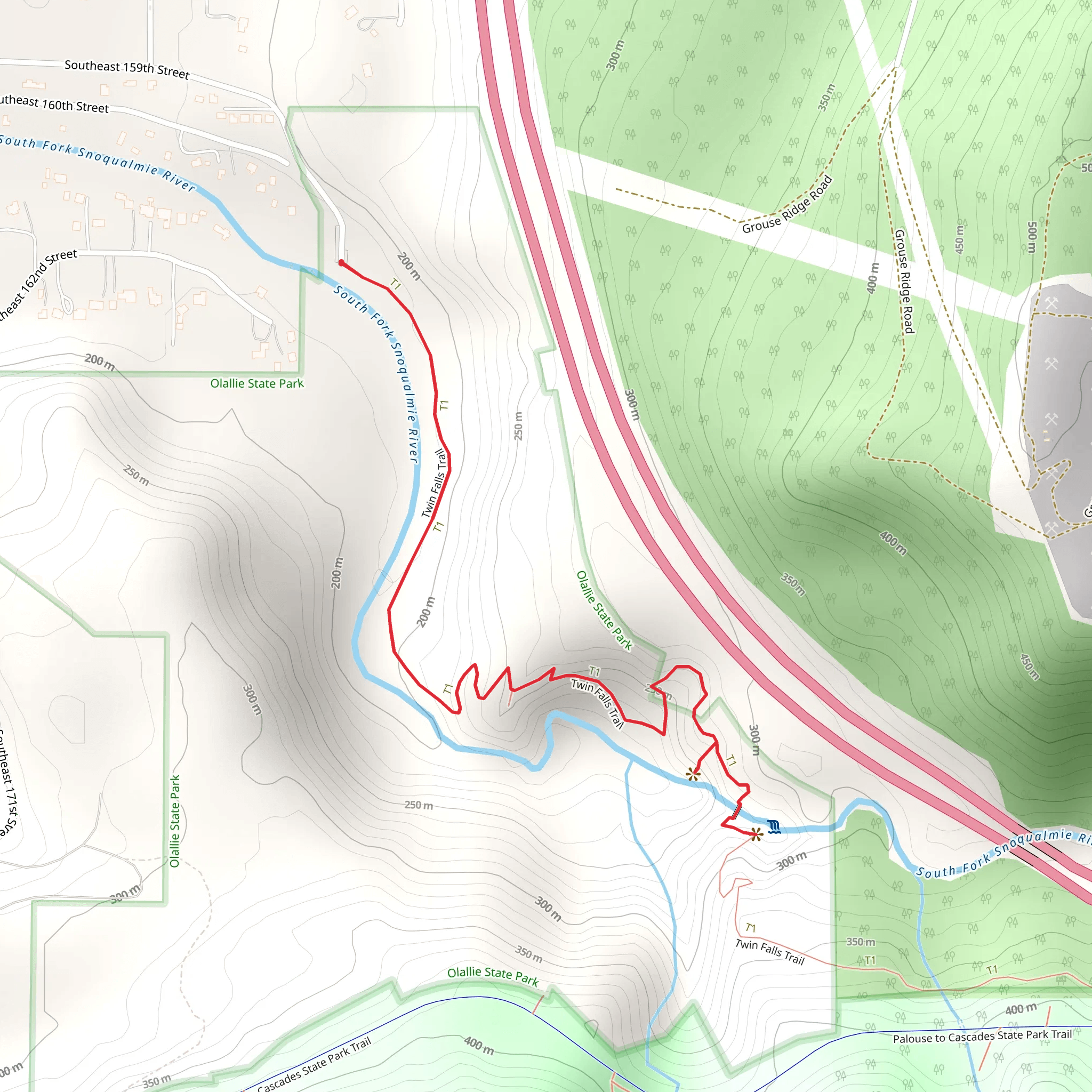 Twin Falls Trail mobile static map