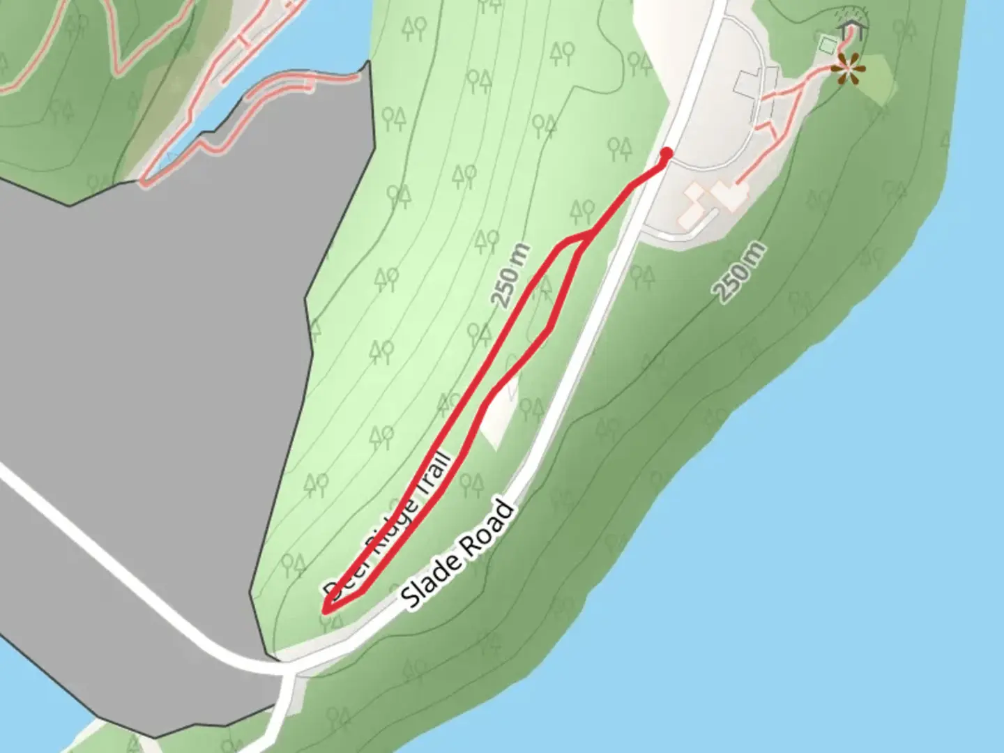 An image depicting the trail Slade Road Loop and its surrounding area.