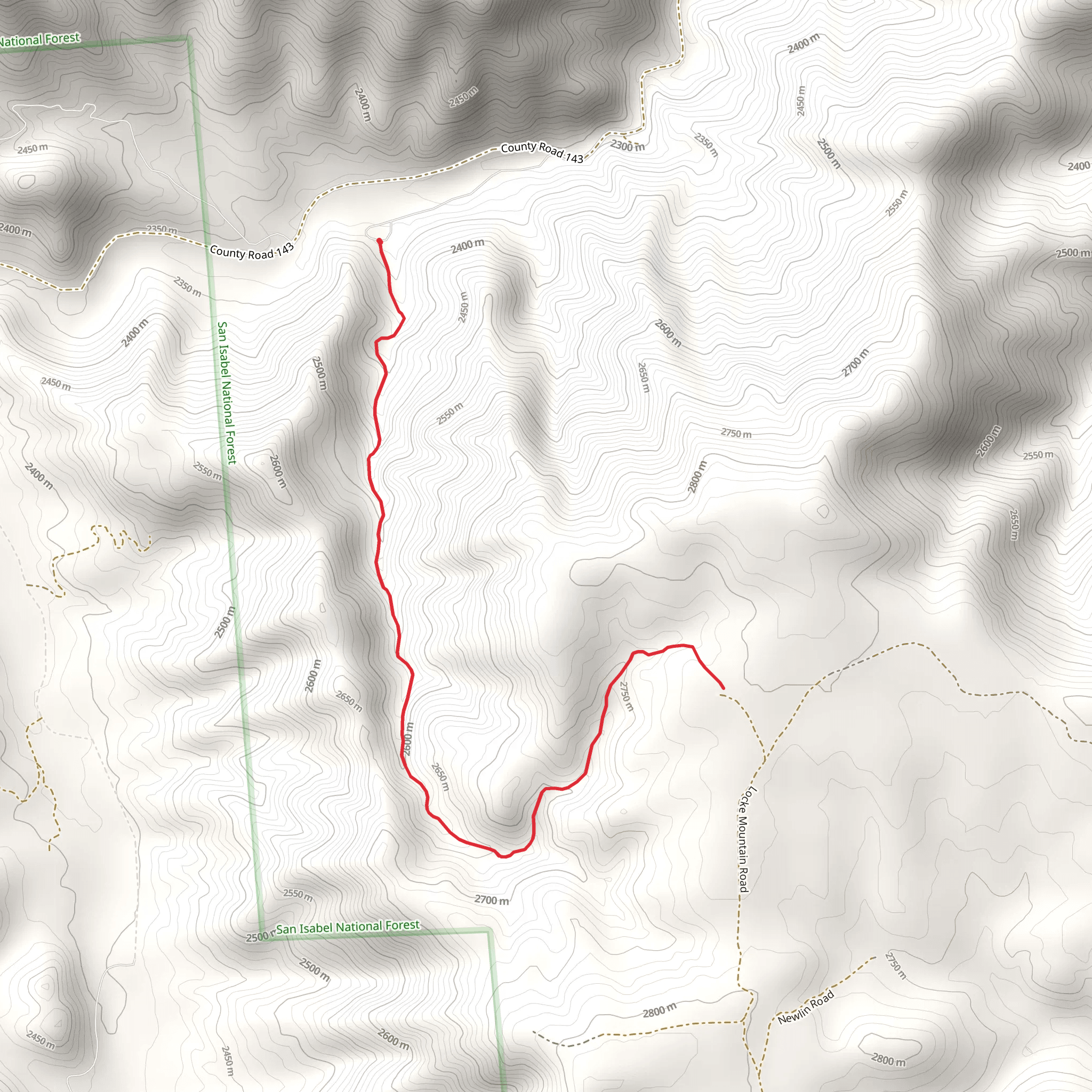 Lion Canyon Trail mobile static map
