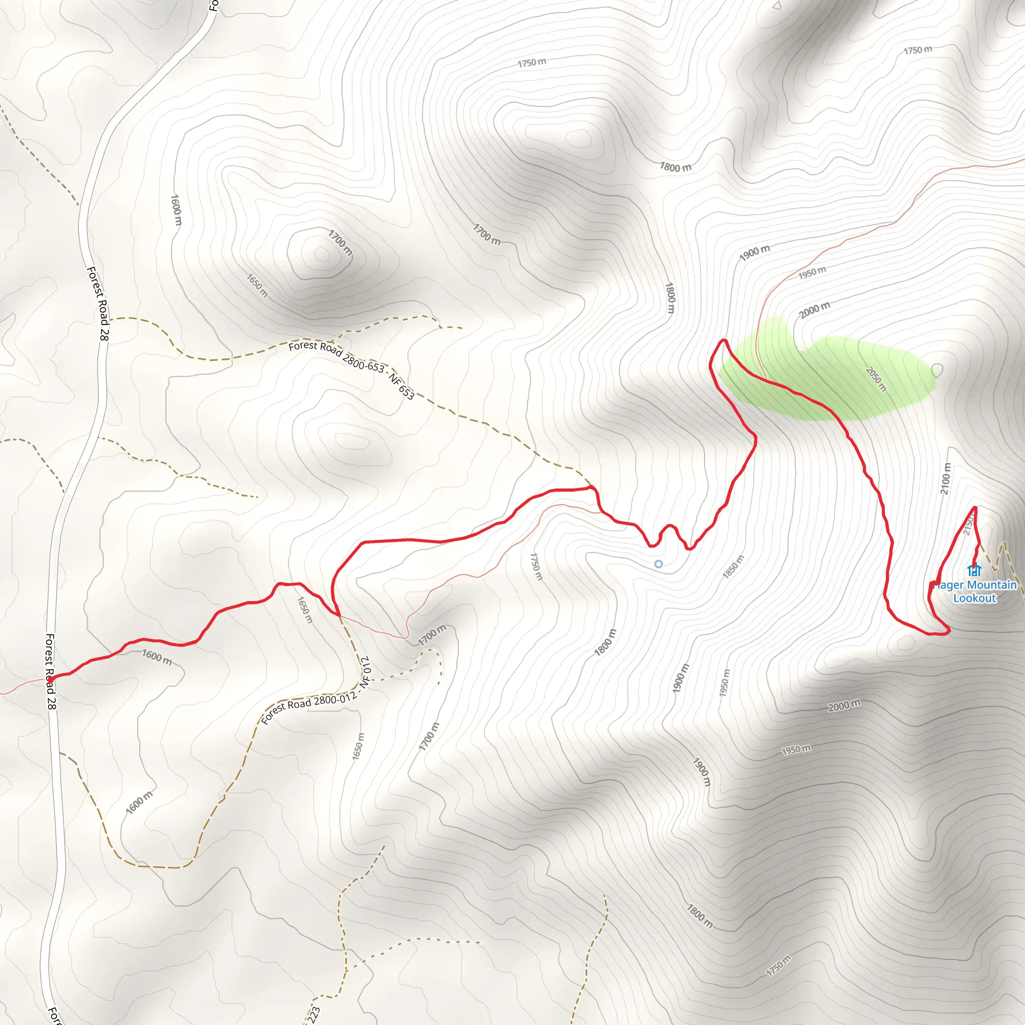 Hager Mountain via Fremont NTR mobile static map