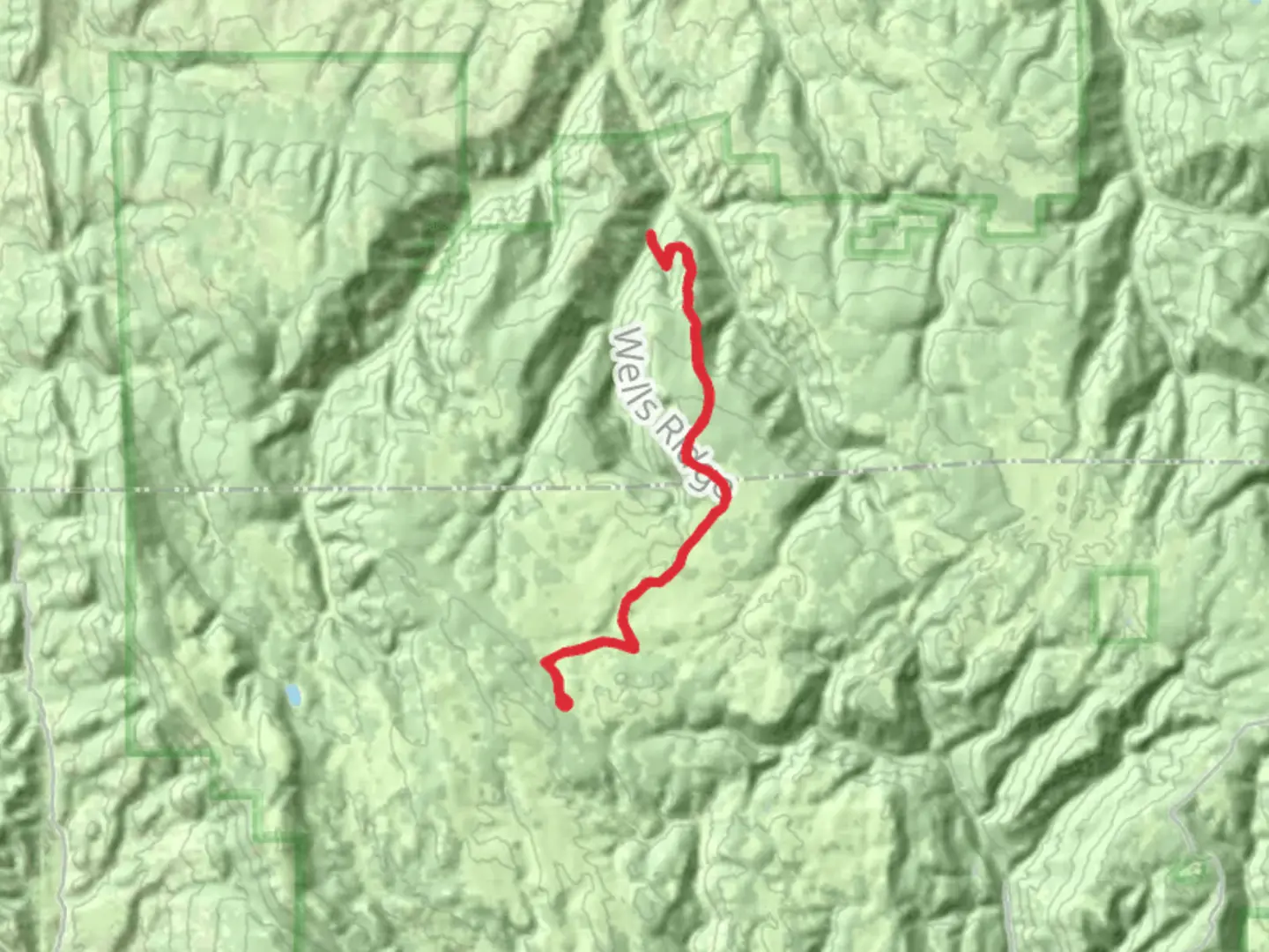 An image depicting the trail Wells Ridge Road Trail and its surrounding area.