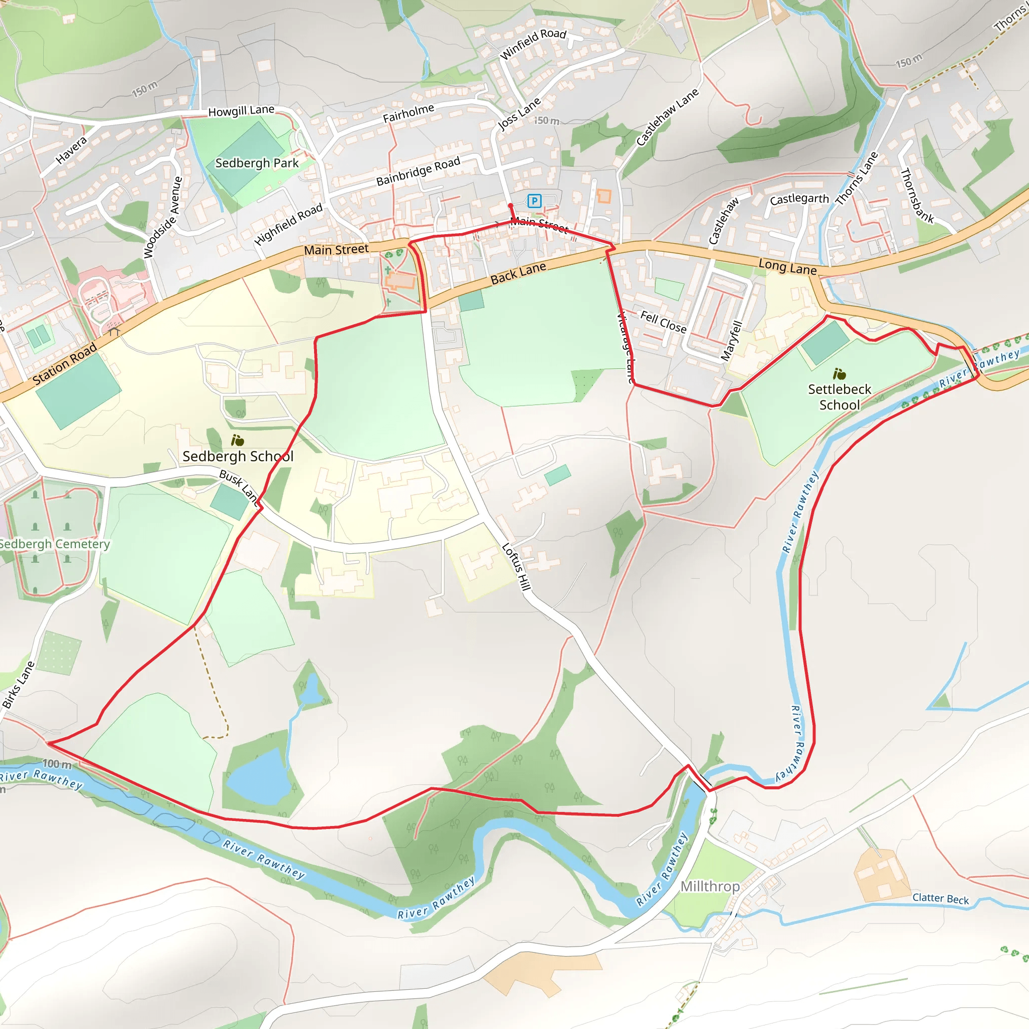Sedberge To Millthrop Walk mobile static map