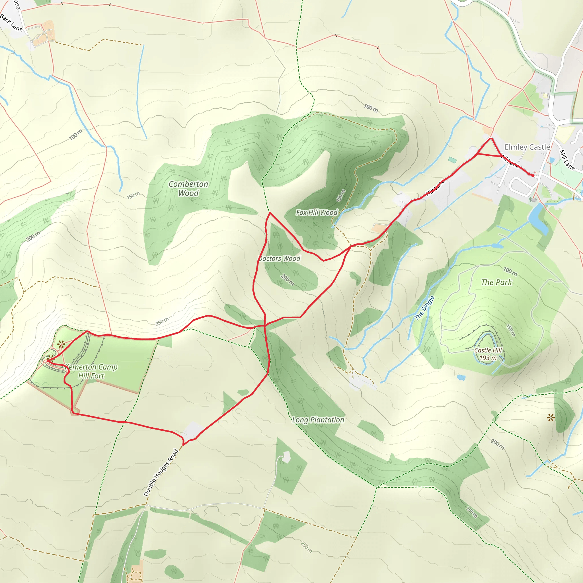 Brendon Hill and Doctors Wood Loop mobile static map