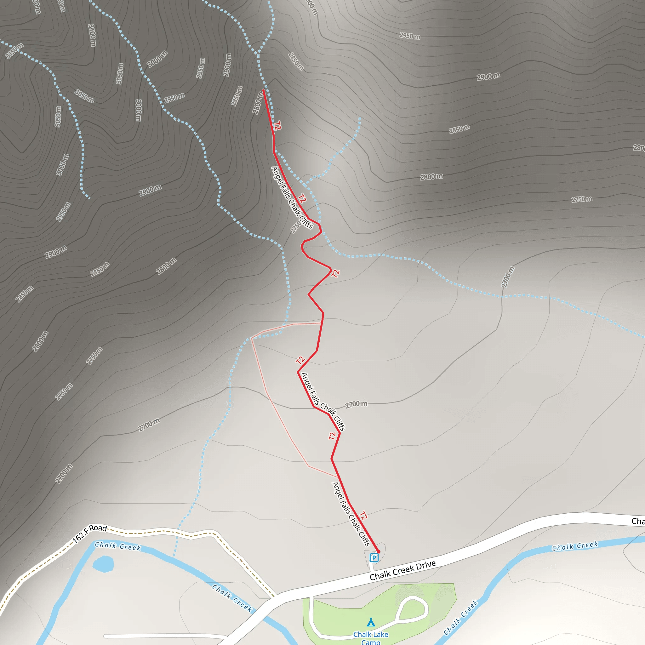 Angel Falls Chalk Cliffs mobile static map