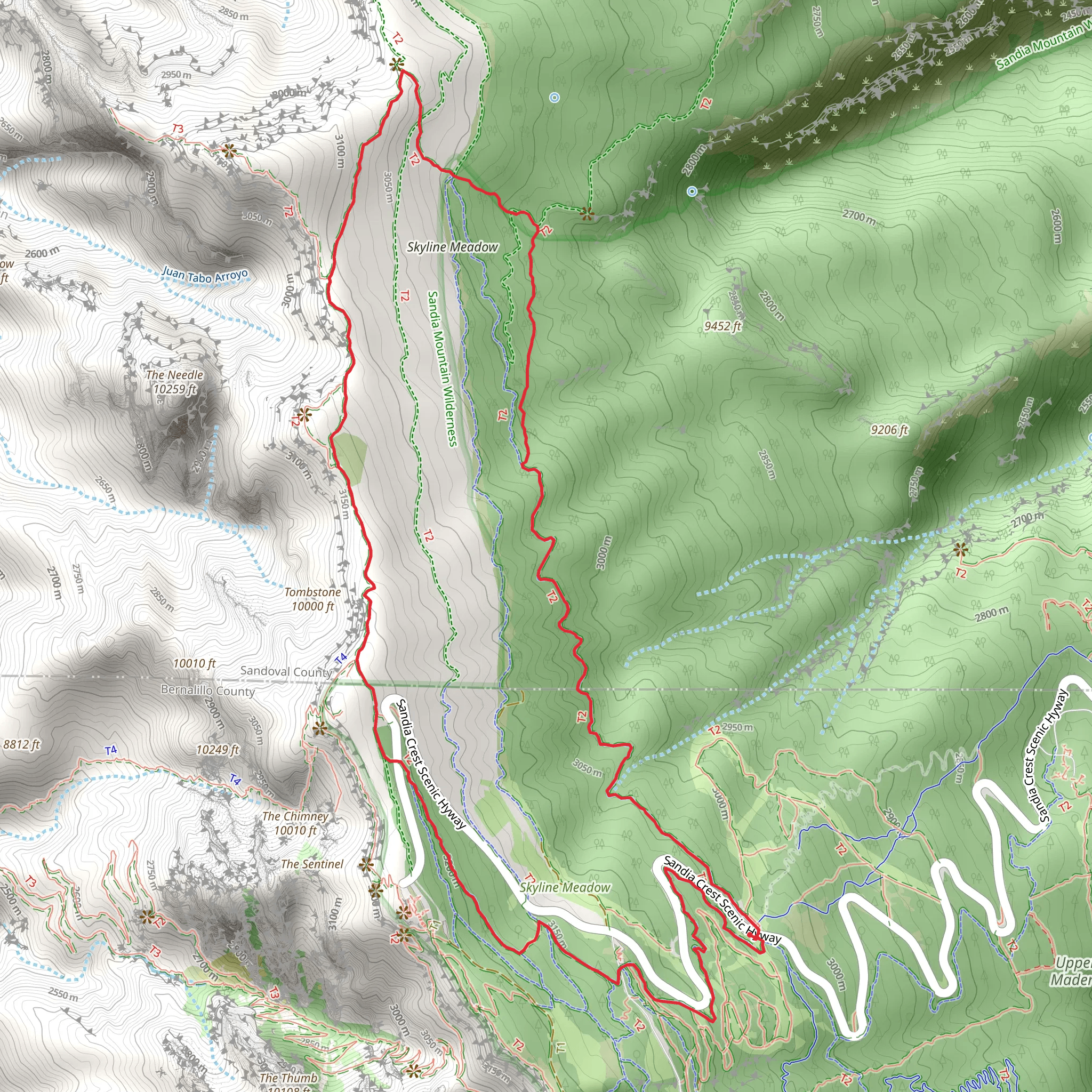 Ten K Trail and North Crest Loop Trail mobile static map