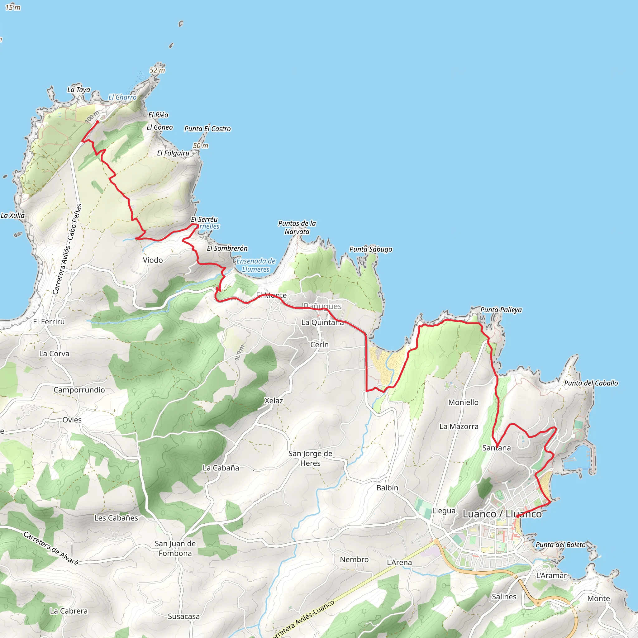 Cabo Peñas Route - Luanco mobile static map