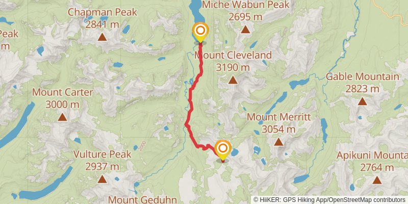 Waterton Valley Trail via CDT stage 3 Map