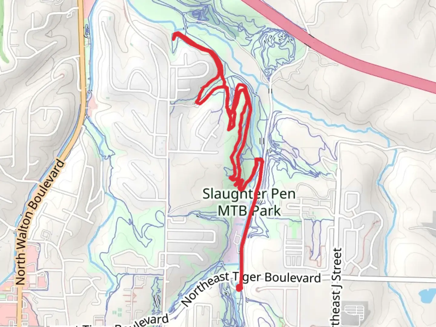 An image depicting the trail Razorback Ridge Loop and its surrounding area.