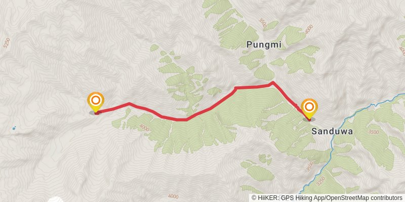 Great Himalayan Trail stage 73 Map