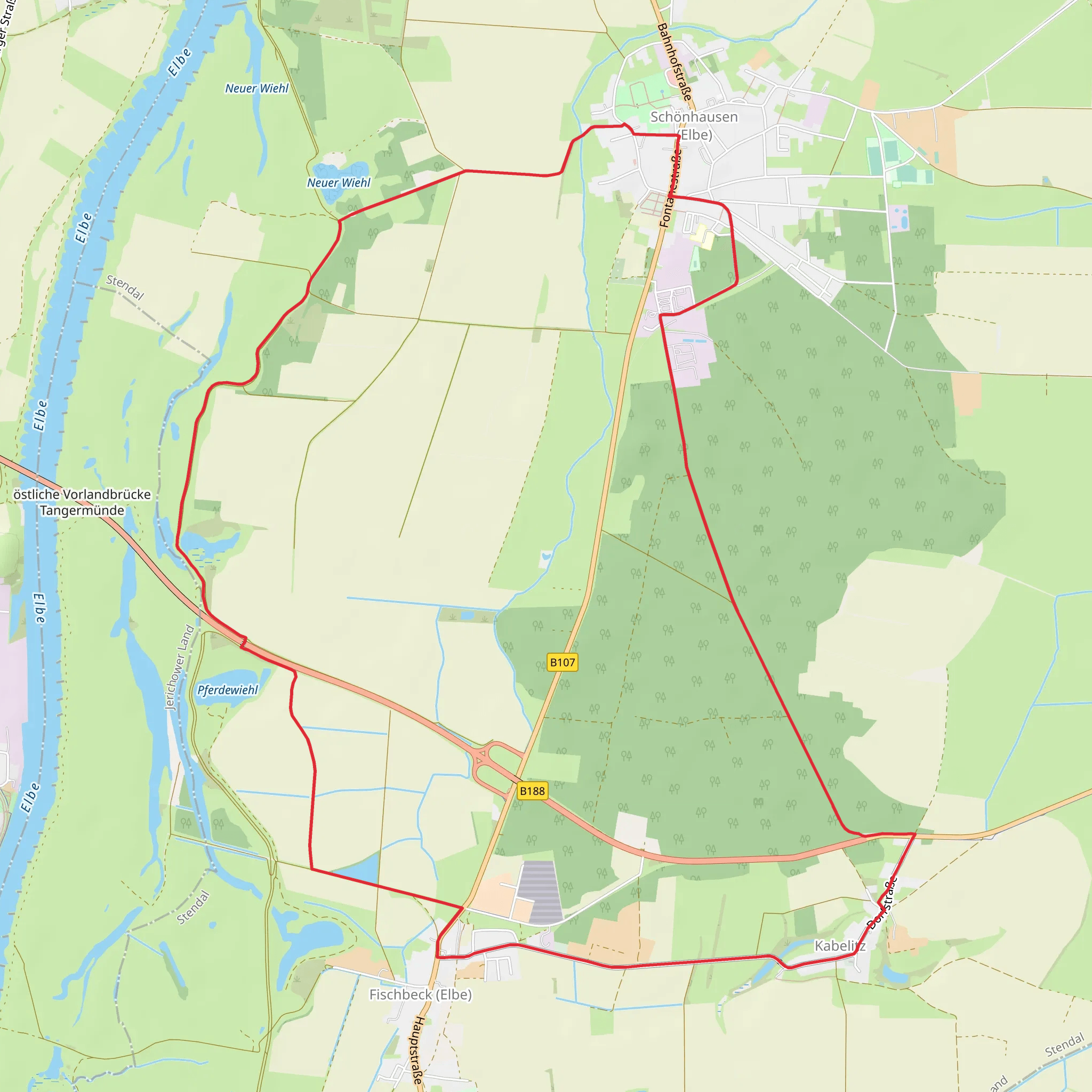 Schonhausen and Fischbeck Loop mobile static map