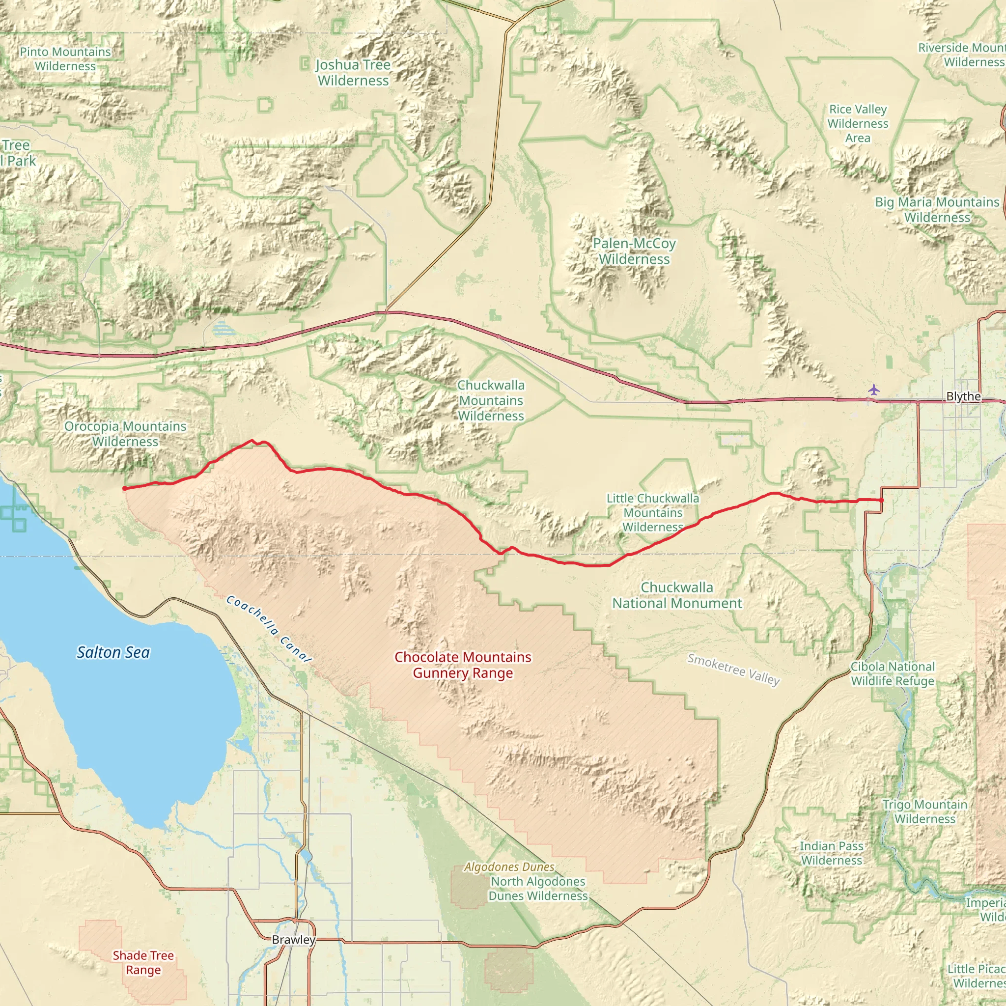 Bradshaw Trail mobile static map