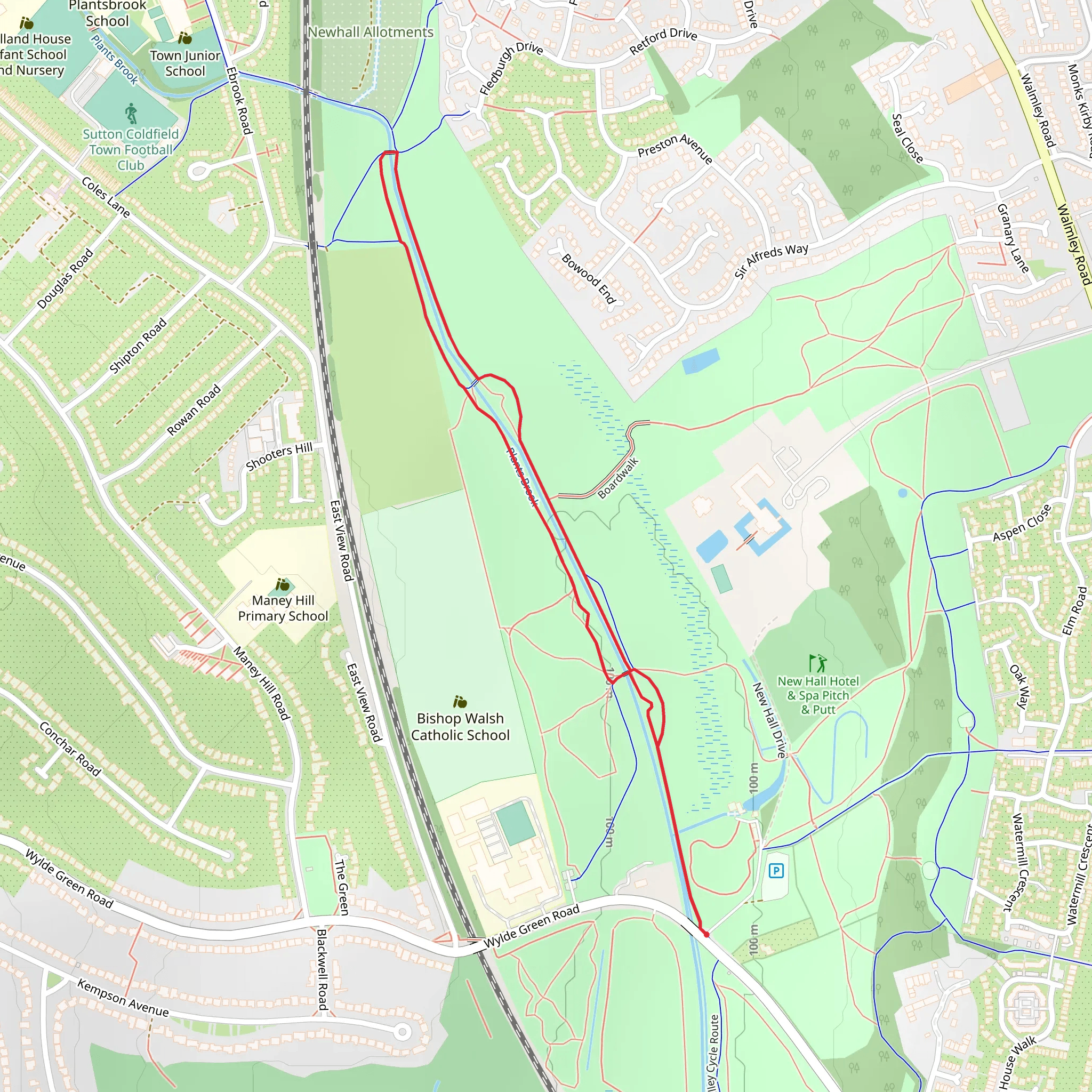 New Hall Valley Country Park Walk mobile static map