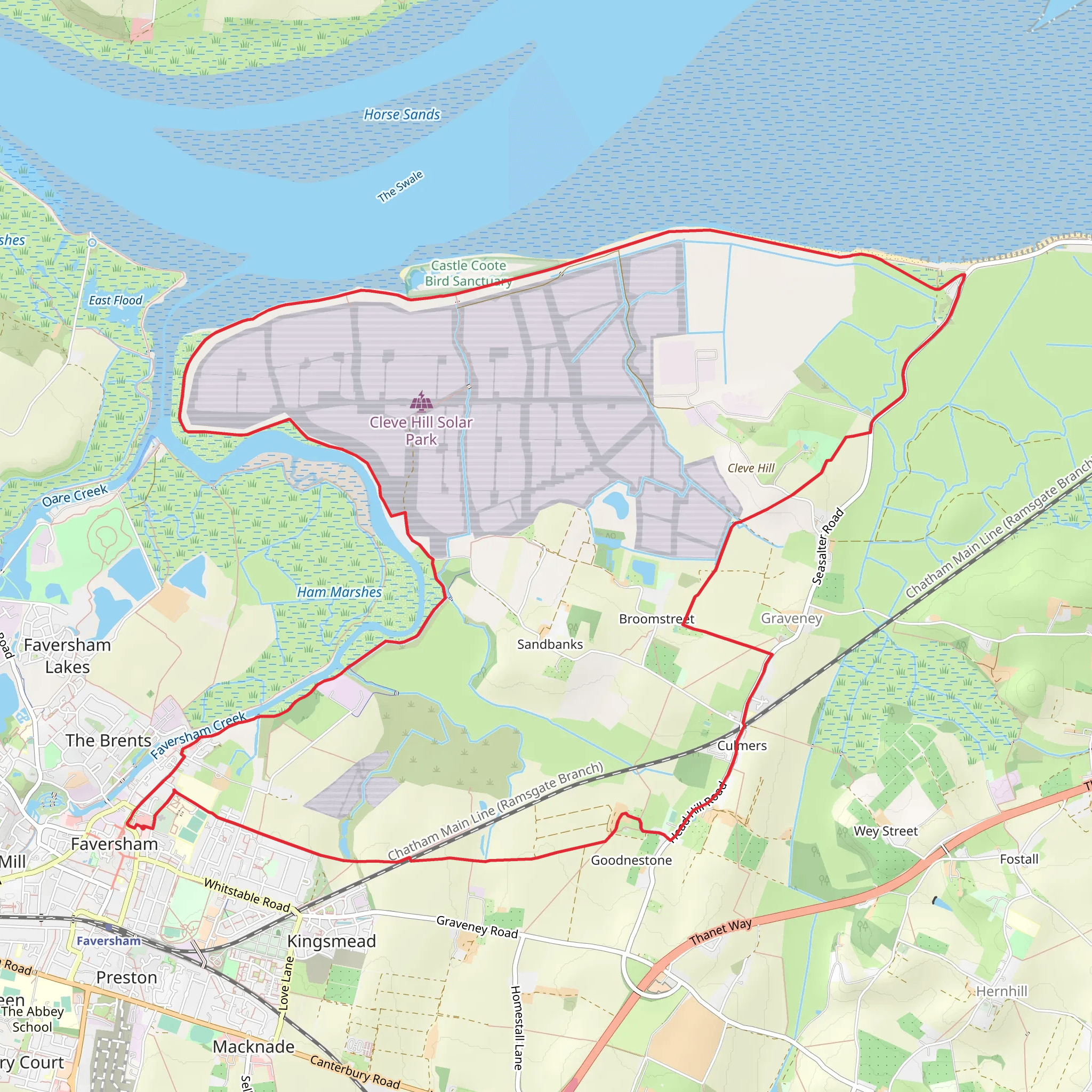 Faversham Shore Loop mobile static map