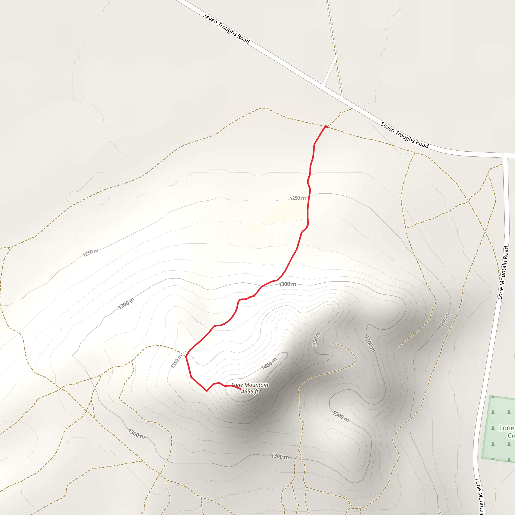 Lone Mountain from Seven Troughs Road mobile static map