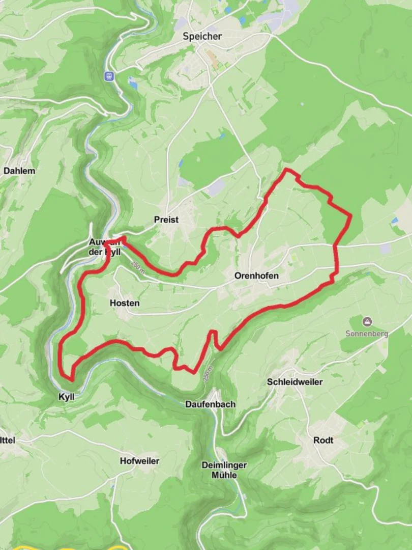 An image depicting the trail Auw an der Kyll Loop and its surrounding area.