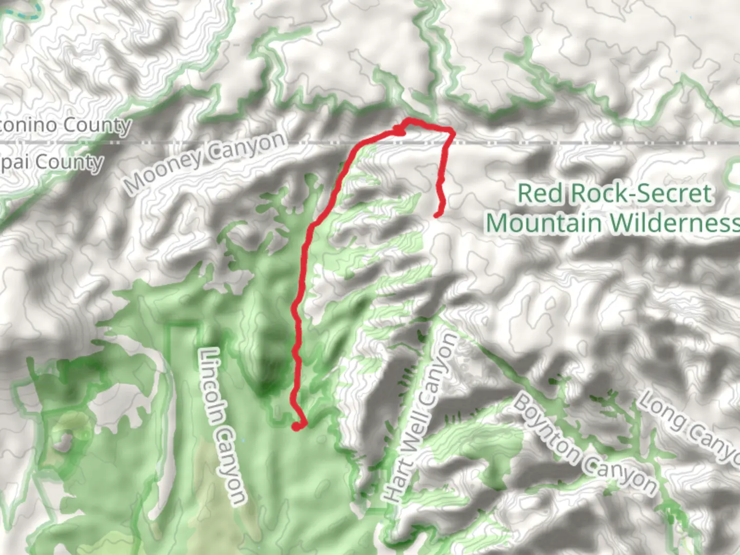 An image depicting the trail Loy Canyon Trail and Secret Mountain and its surrounding area.