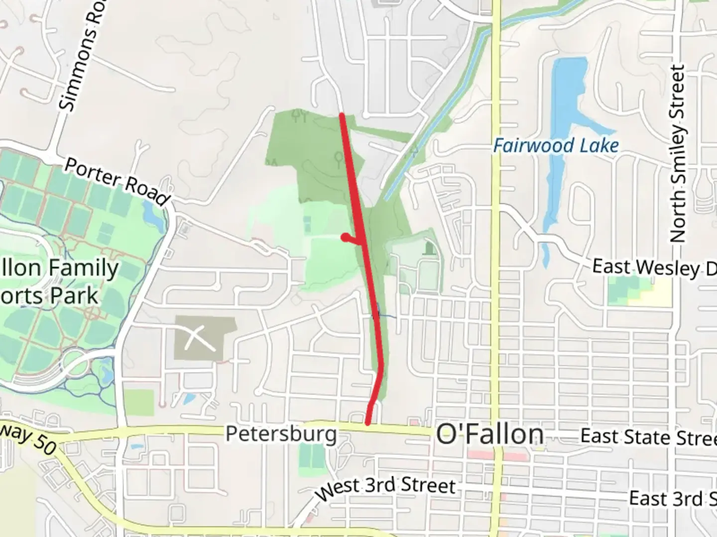 An image depicting the trail Illini Trail and its surrounding area.