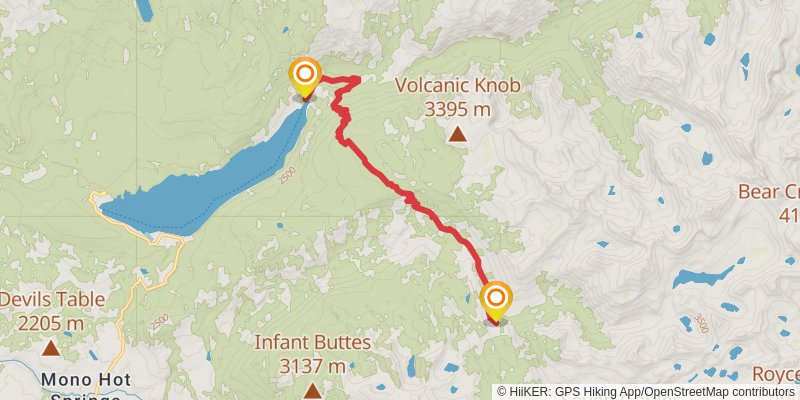 Sallie Keys Cutoff via Pacific Crest Trail stage 3 Map