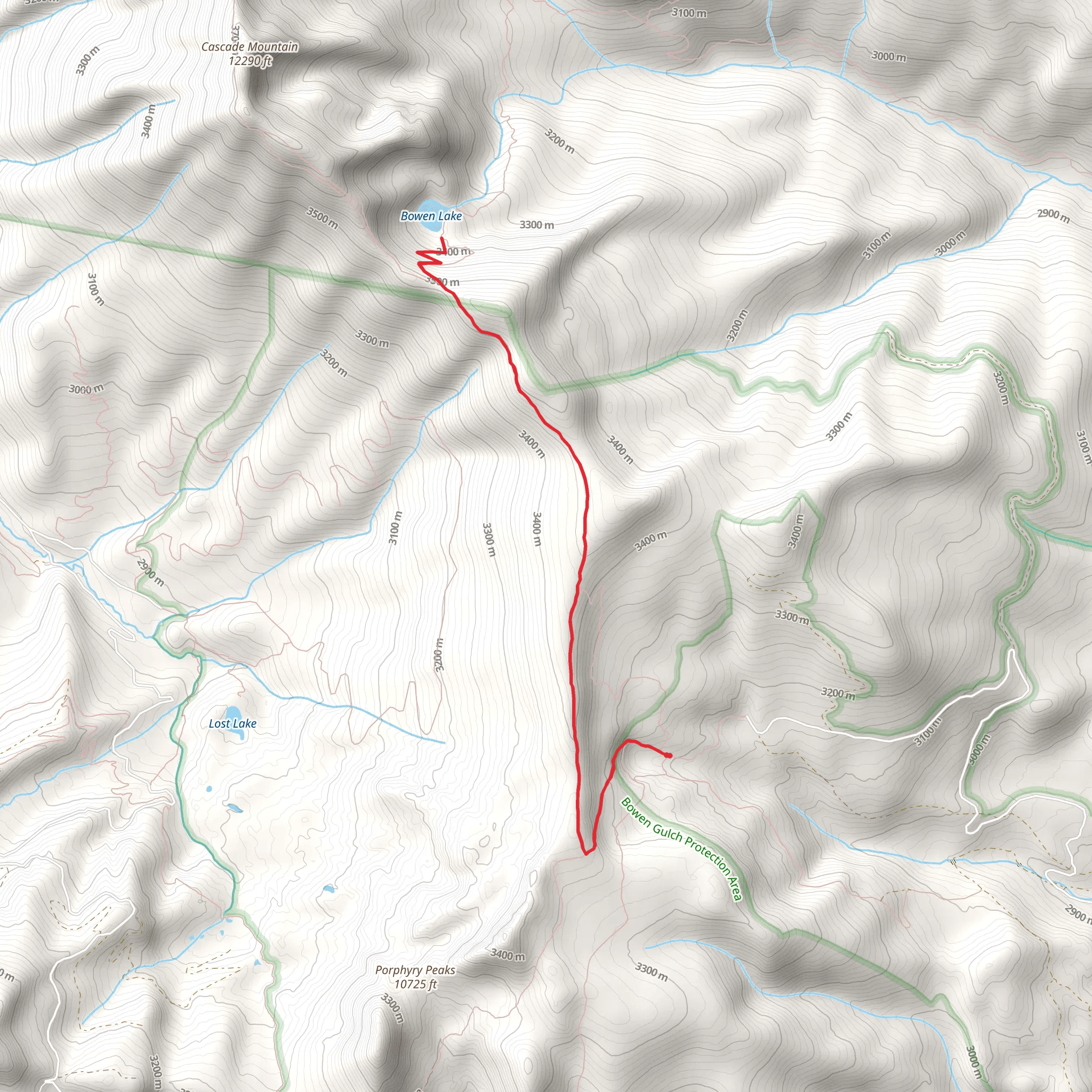 Blue Ridge Trail to Bowen Lake mobile static map