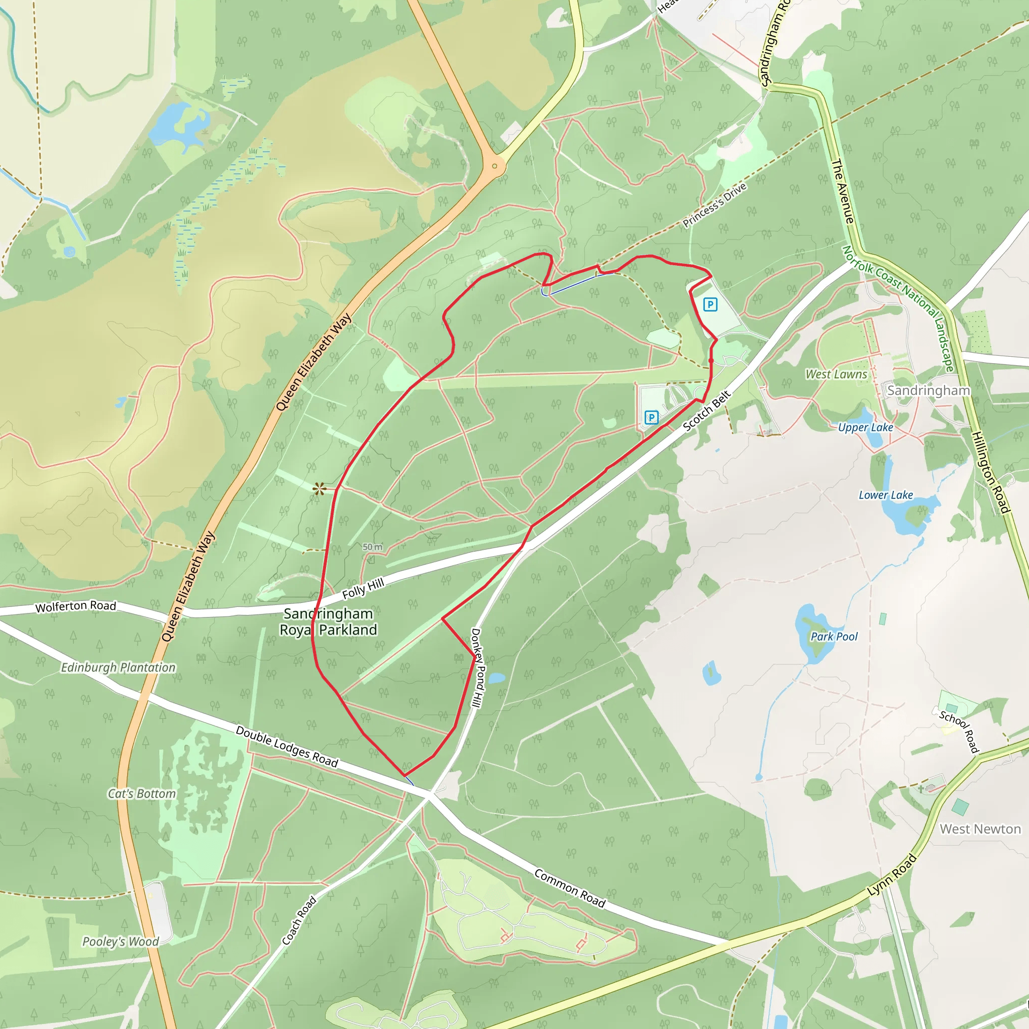 Sandringham Estate Loop mobile static map