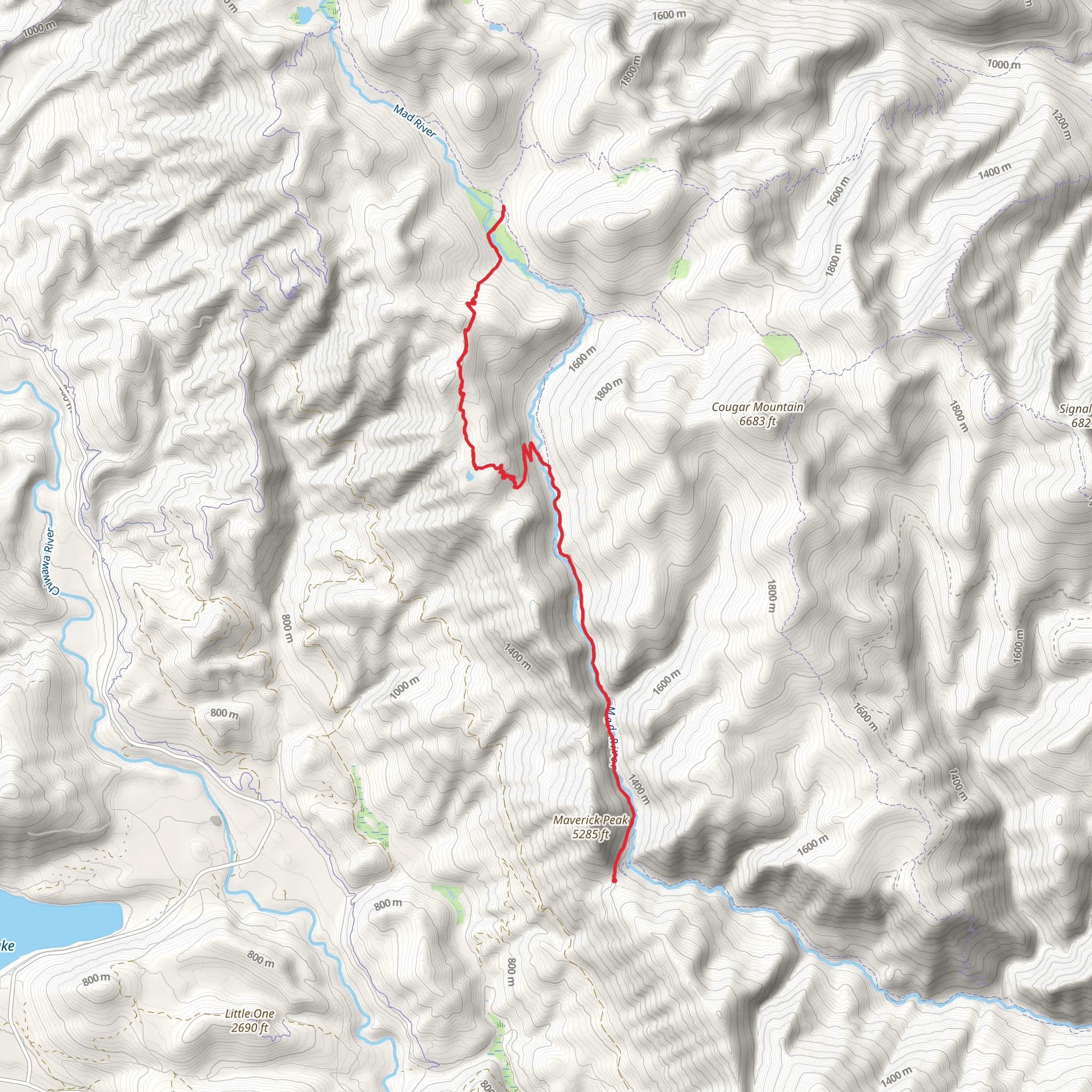 Mad River Trail and Lost Lake Trail mobile static map