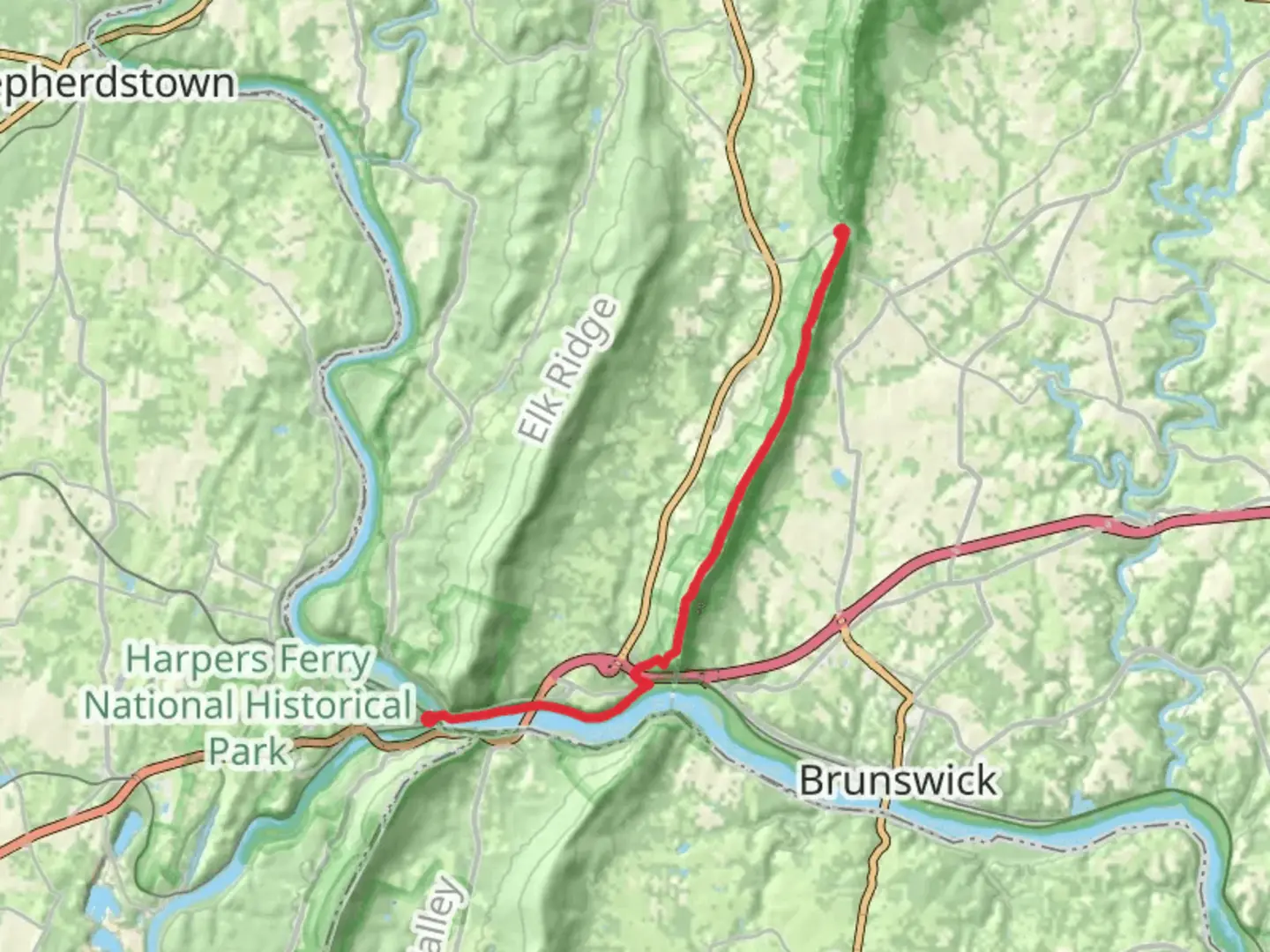 An image depicting the trail Potomac River - Chesapeake and Ohio Canal Trail and its surrounding area.