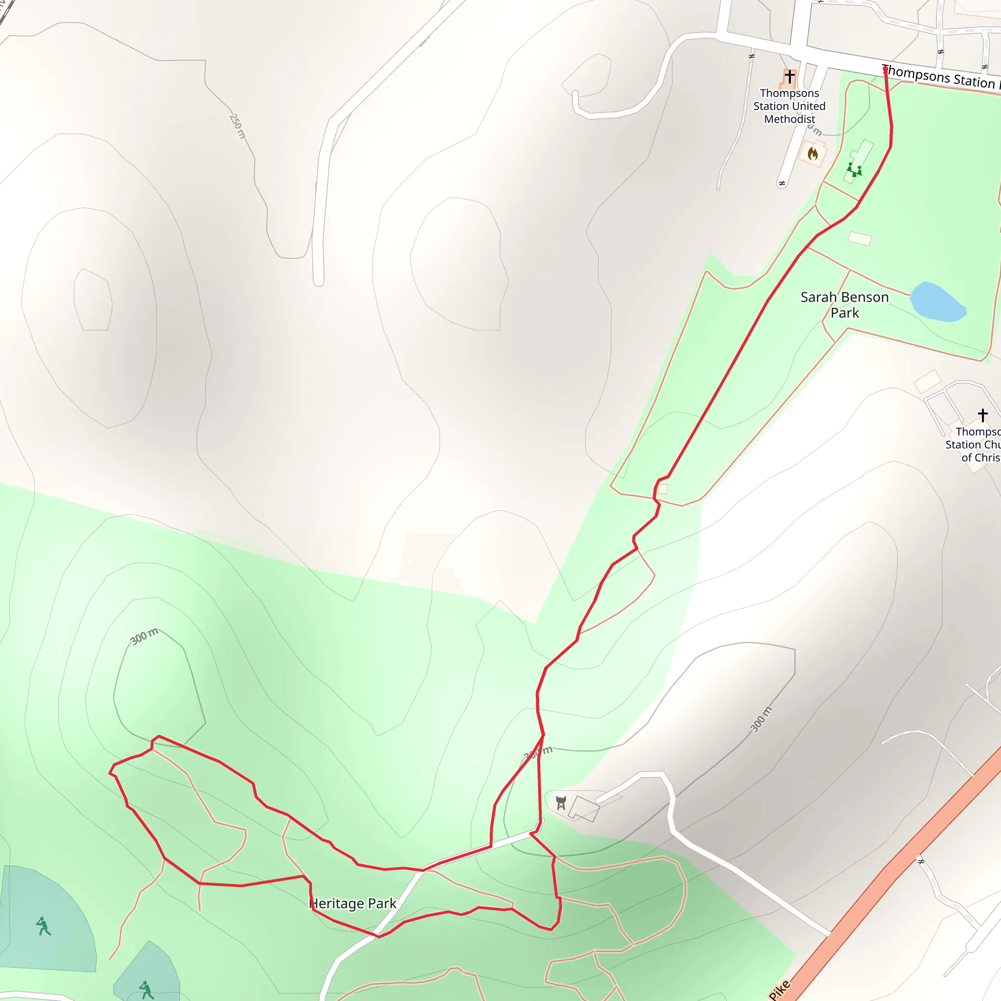Sarah Benson Park and Heritage Park Walk mobile static map