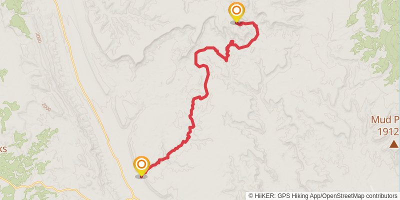 Hayduke Trail stage 21 Map