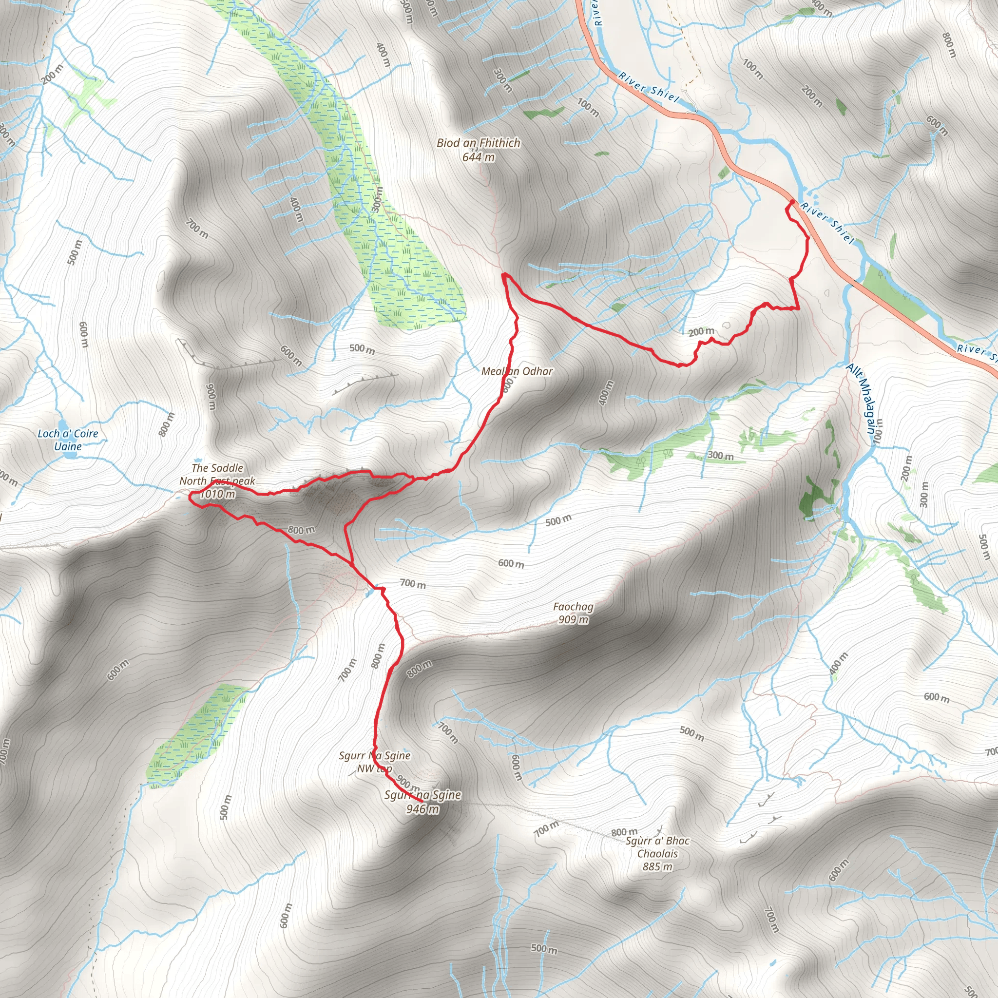 Sgurr na Forcan and The Saddle mobile static map