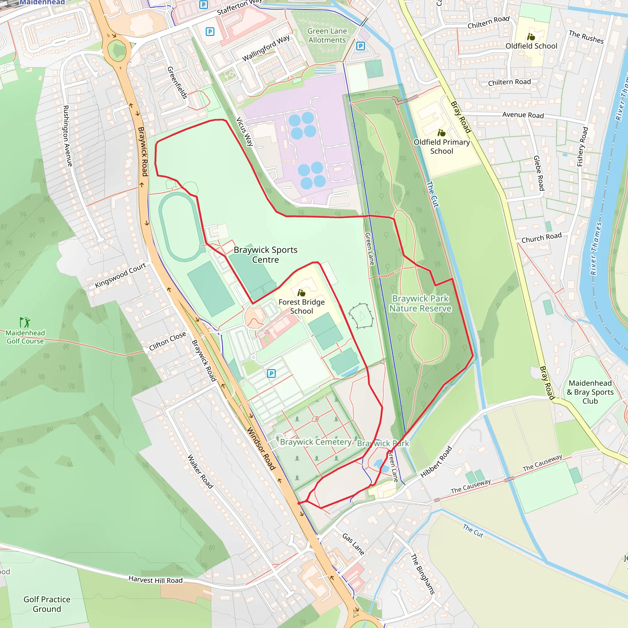 Braywick Park Nature Reserve Loop mobile static map