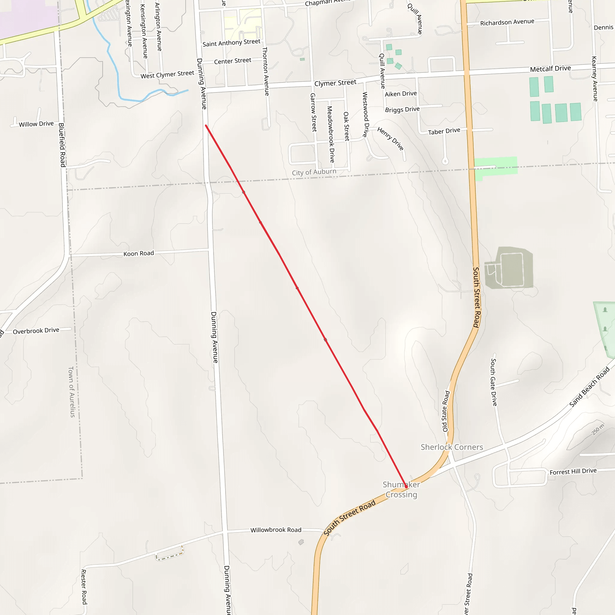 Auburn-Fleming Trail mobile static map