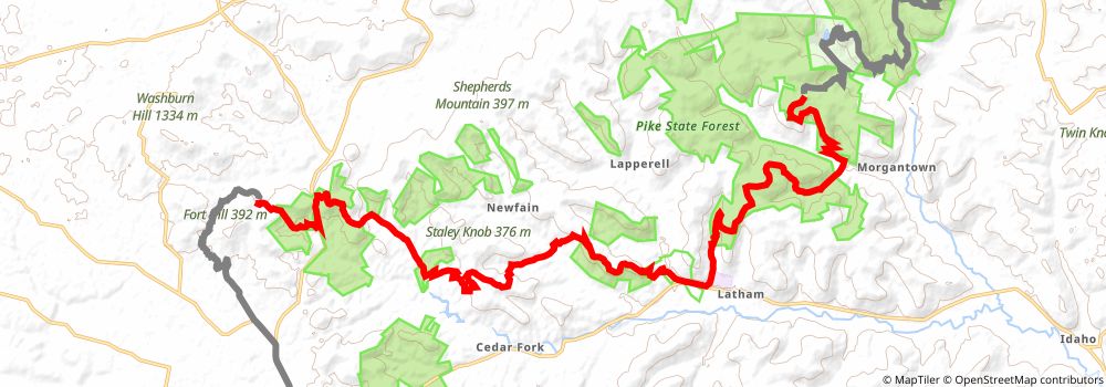 American Discovery Trail South Route stage 67 Map