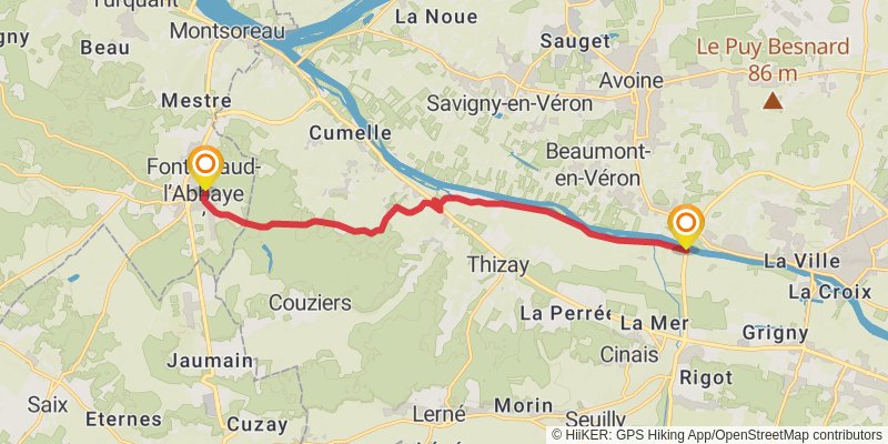GR 3 - Vallee De La Loire stage 47 Map
