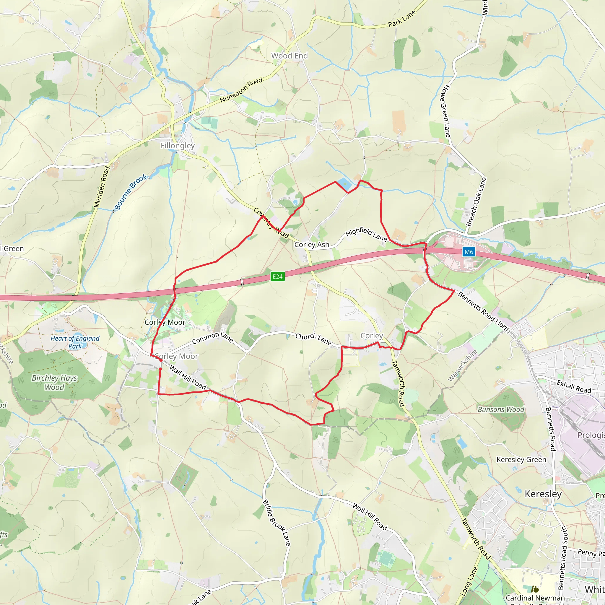 Corley Circular Walk mobile static map
