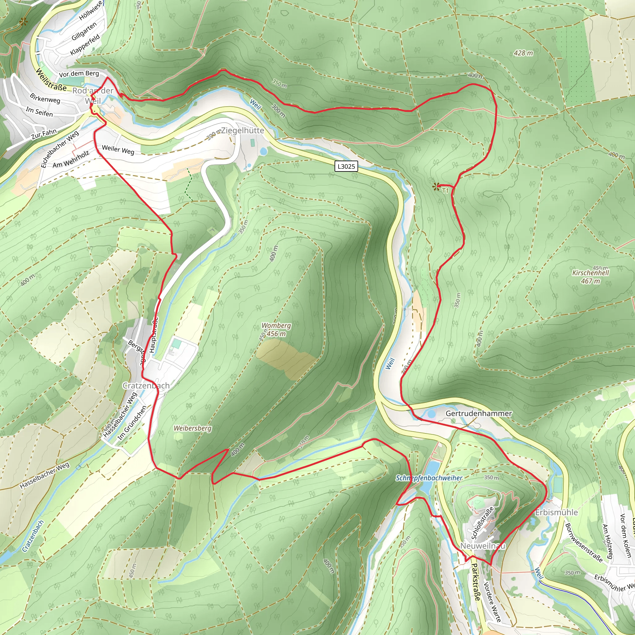 Weiltalblick via Taunusklub Route mobile static map