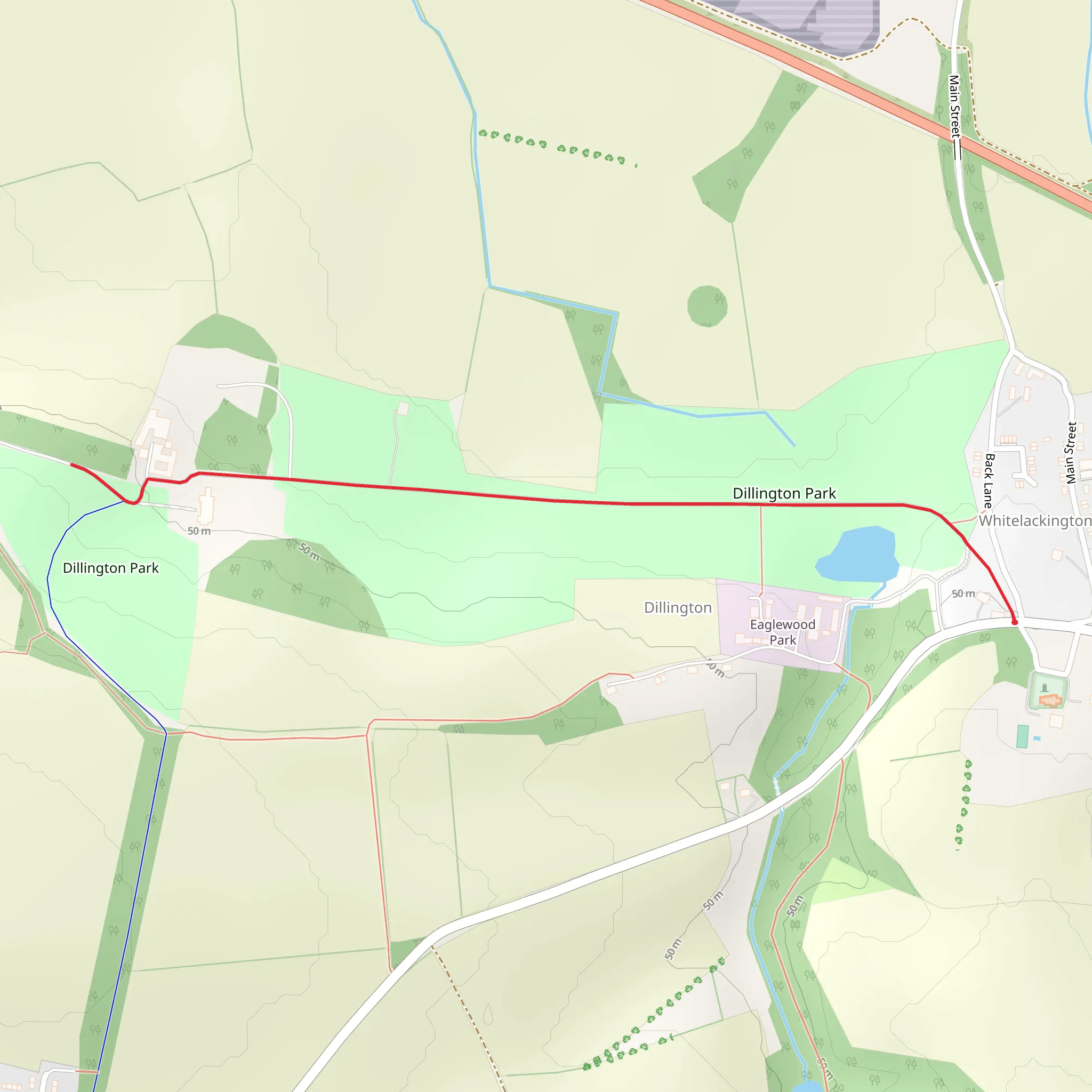 Dillington House Walk mobile static map