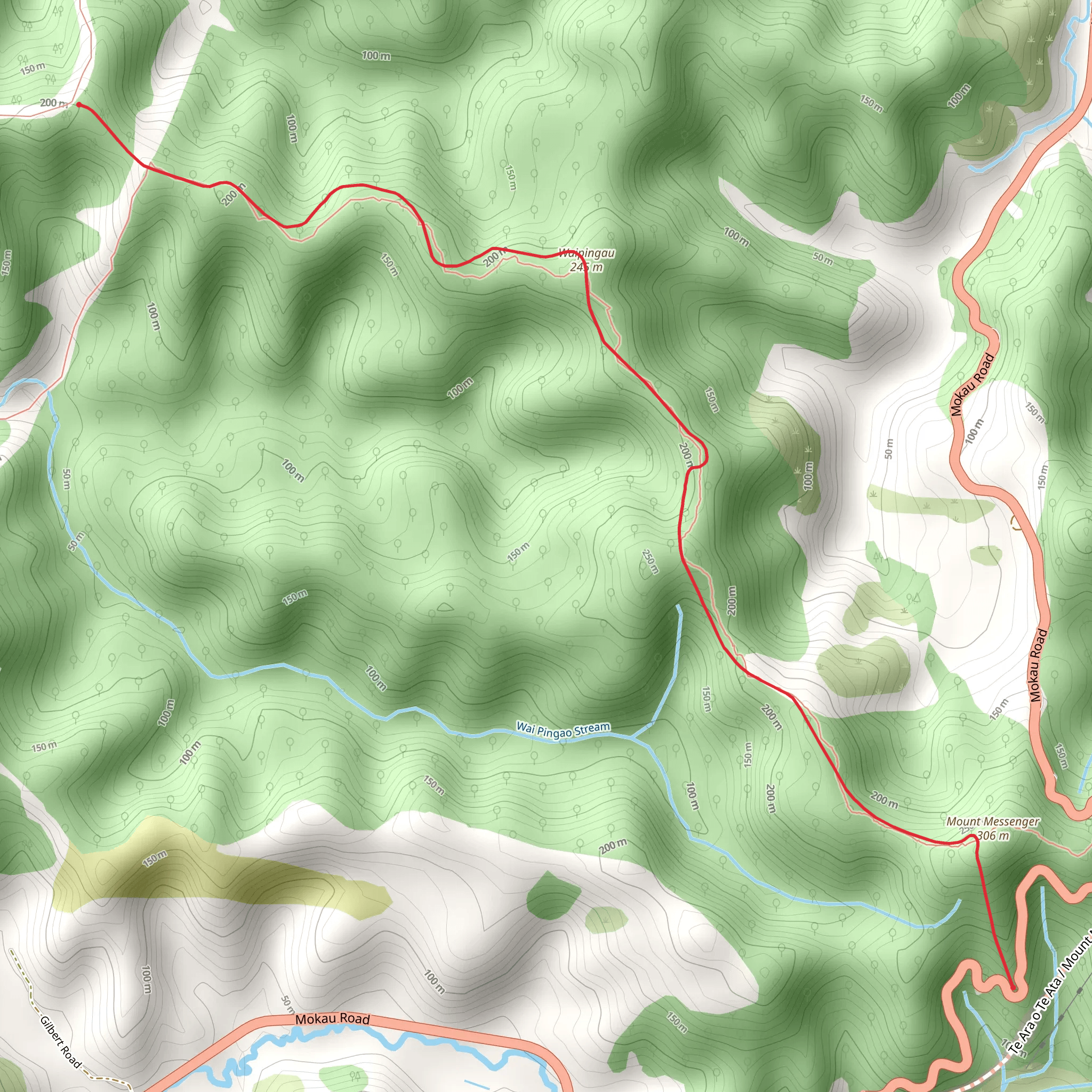 Mount Messenger to Whitecliffs Walkway Track mobile static map