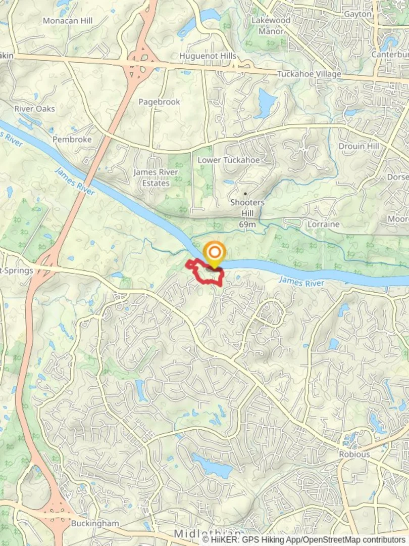 Robious Landing Park White Blaze Loop Trail Chesterfield County