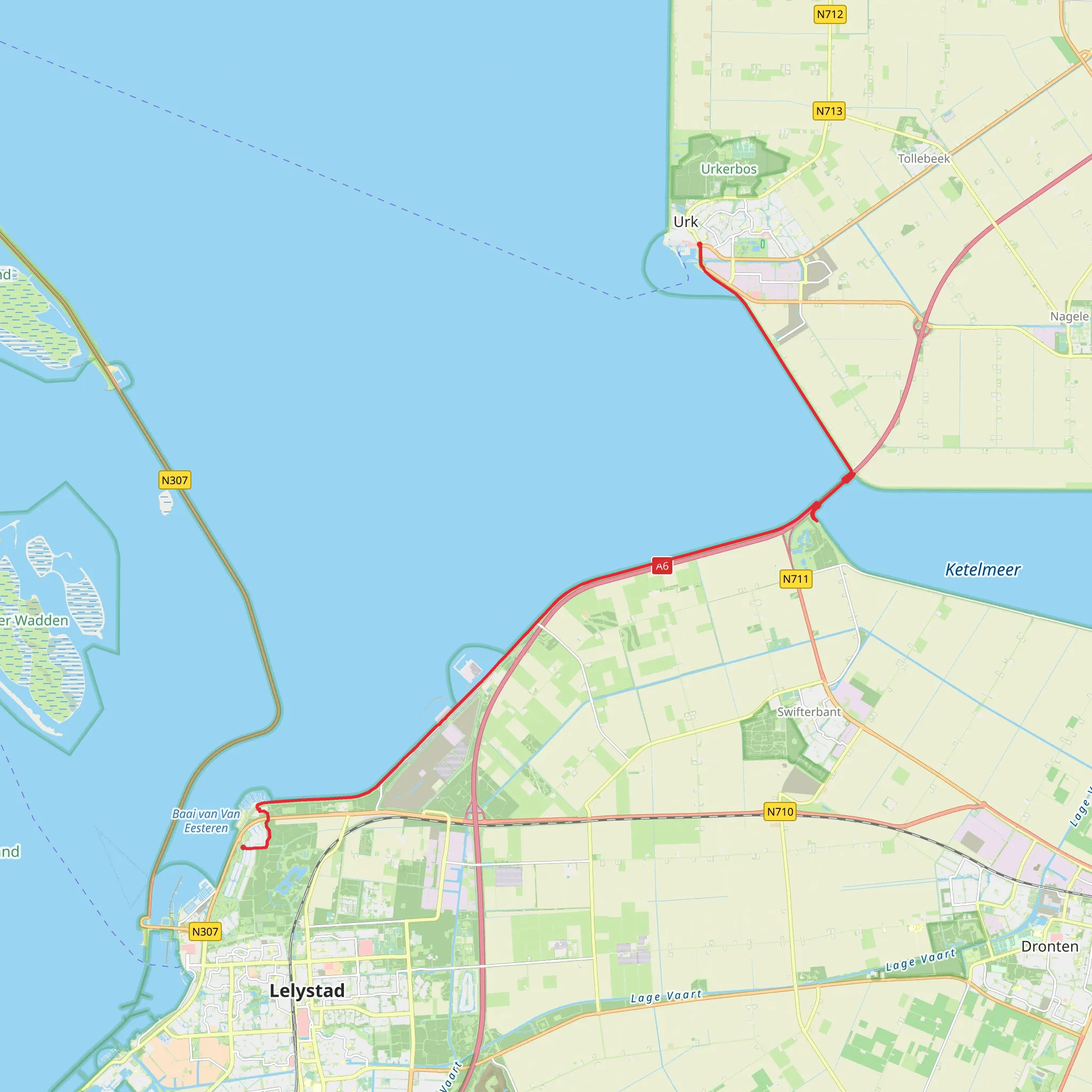 Parlaan to Singel via Ijsselmeerdijk mobile static map