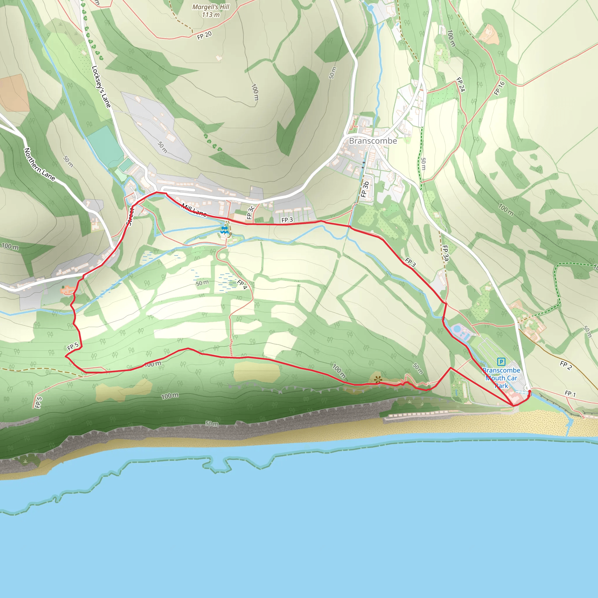 Branscombe Walk mobile static map