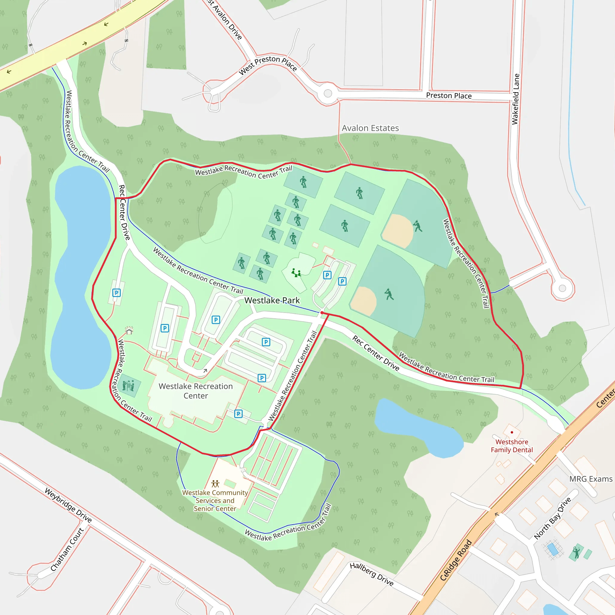 Westlake Park Loop mobile static map